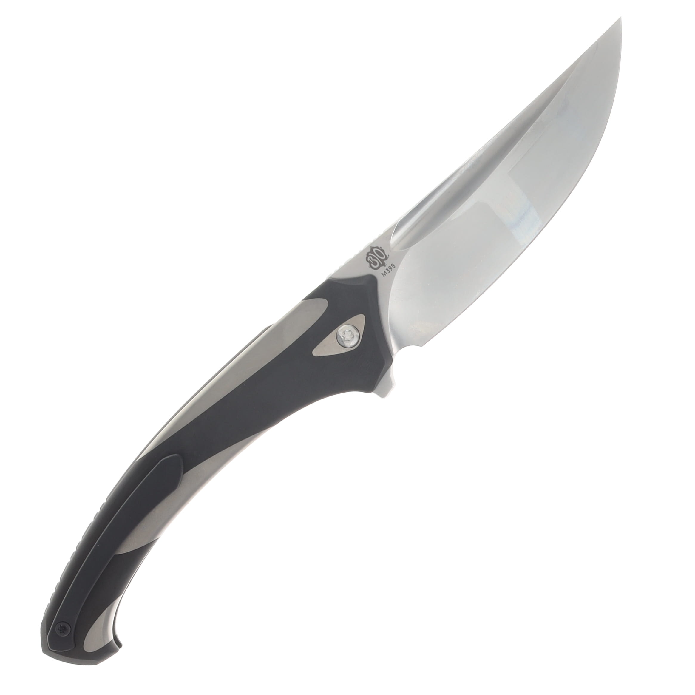 Poikilo Blade Orca Standard PSW Folding Knife Black Gray TI Handle M398 Blade POIBORCASPSW View 2