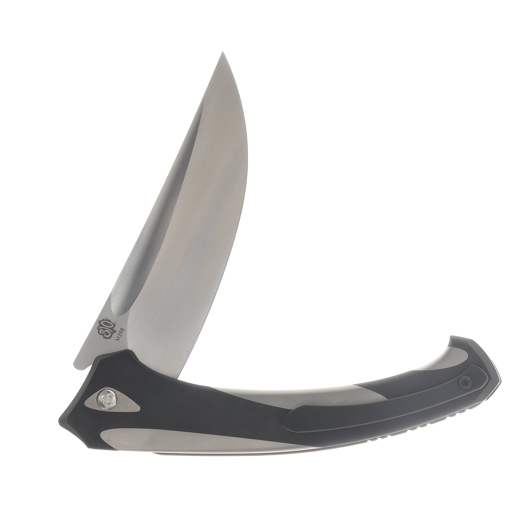 Poikilo Blade Orca Standard PSW Folding Knife Black Gray TI Handle M398 Blade POIBORCASPSW View 4