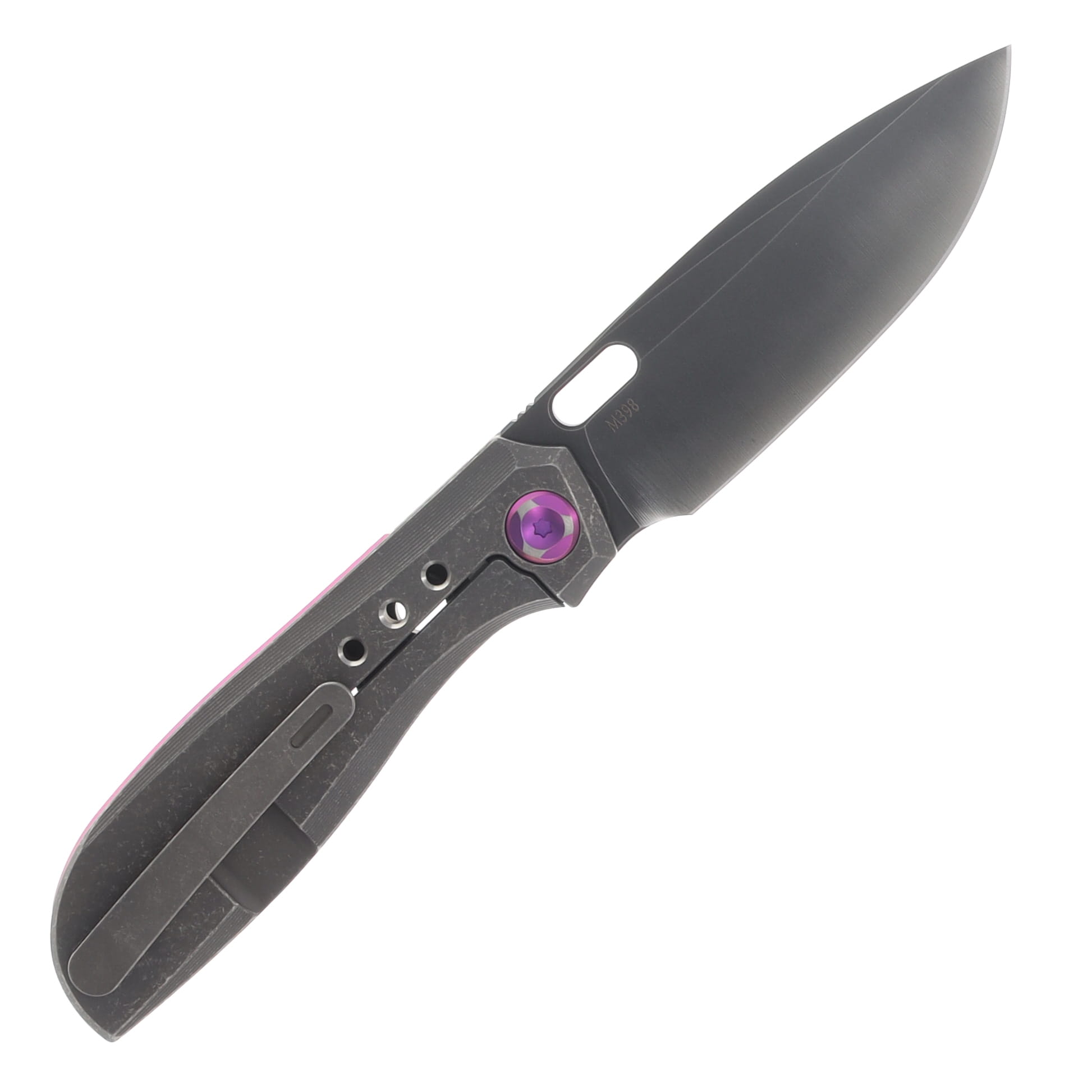 Poikilo Blade Gecko Folding Knife Standard DSW V3 TI Handle W/3 Circles M398 POIBGECSDSWV33CIRC View 2