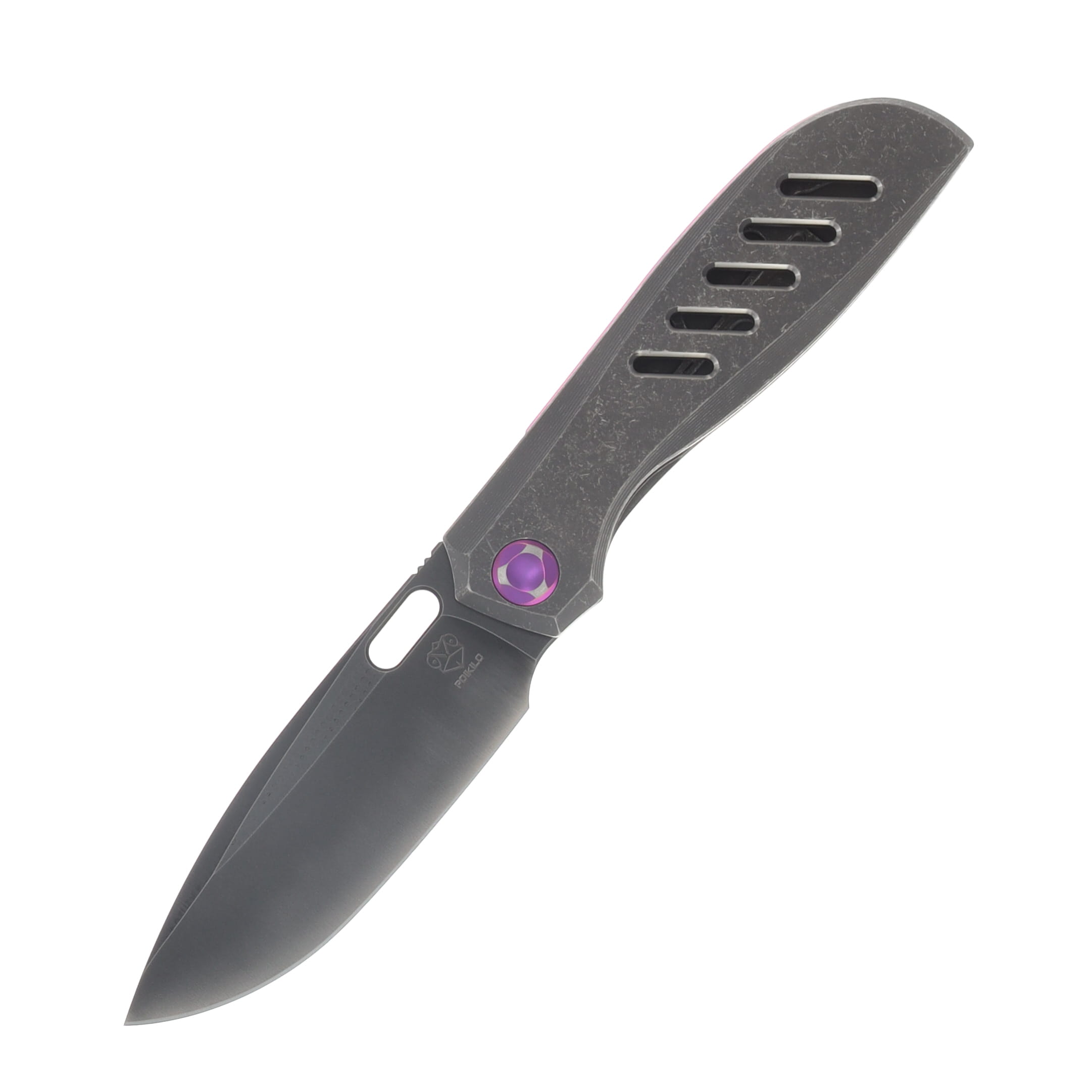 Poikilo Blade Gecko Folding Knife Standard DSW V5 TI Handle W/5 Slots M398 Blade POIBGECSDSWV55SLT View 1