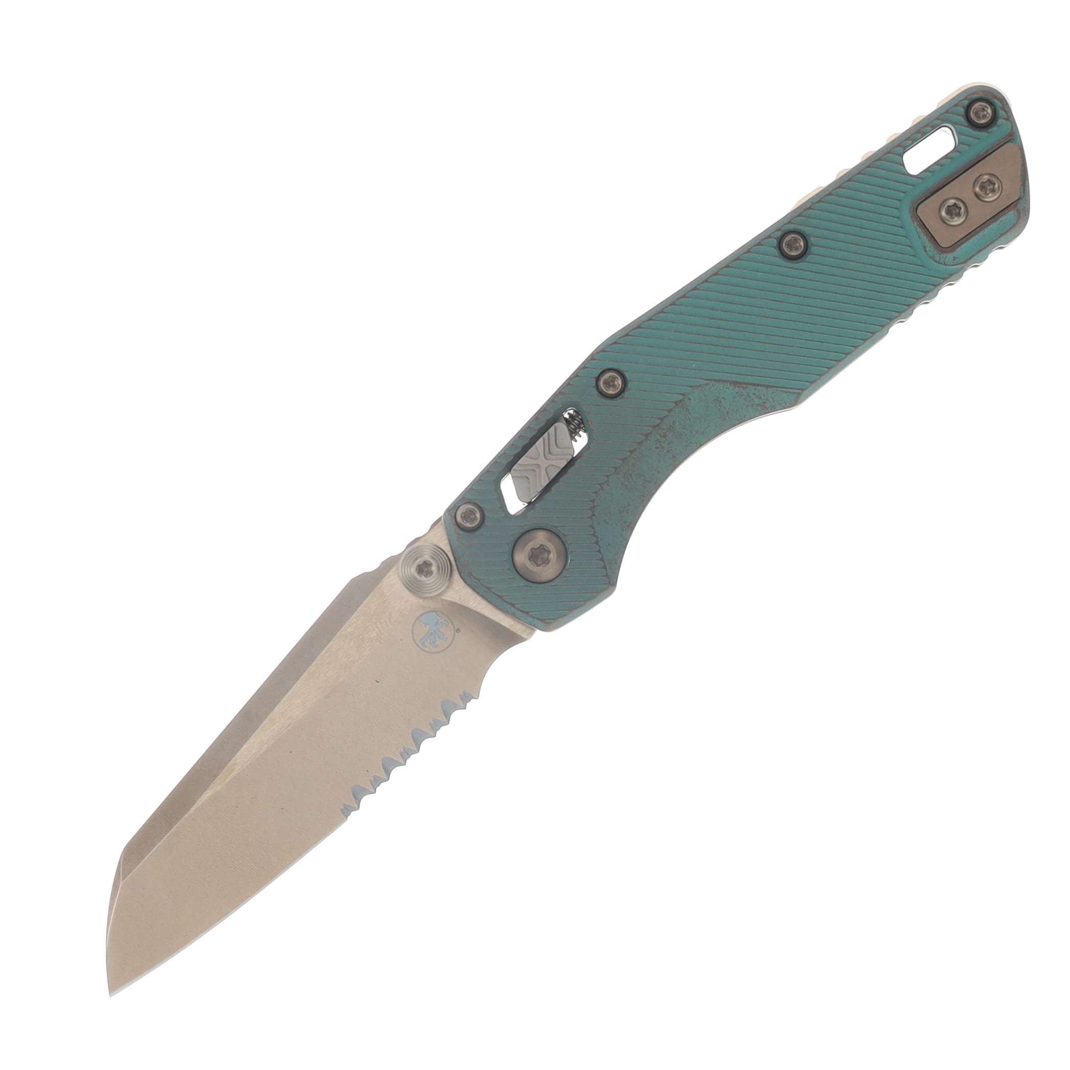 Microtech MSI Mini RAM-LOK Folder PS Marfione Select Bronzed SW Antique Green Ano Fluted TI W/Bronze Accent MT210M14FLMS2 View 1