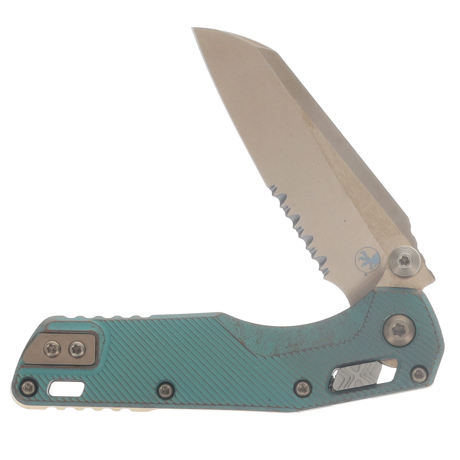 Microtech MSI Mini RAM-LOK Folder PS Marfione Select Bronzed SW Antique Green Ano Fluted TI W/Bronze Accent MT210M14FLMS2 View 3
