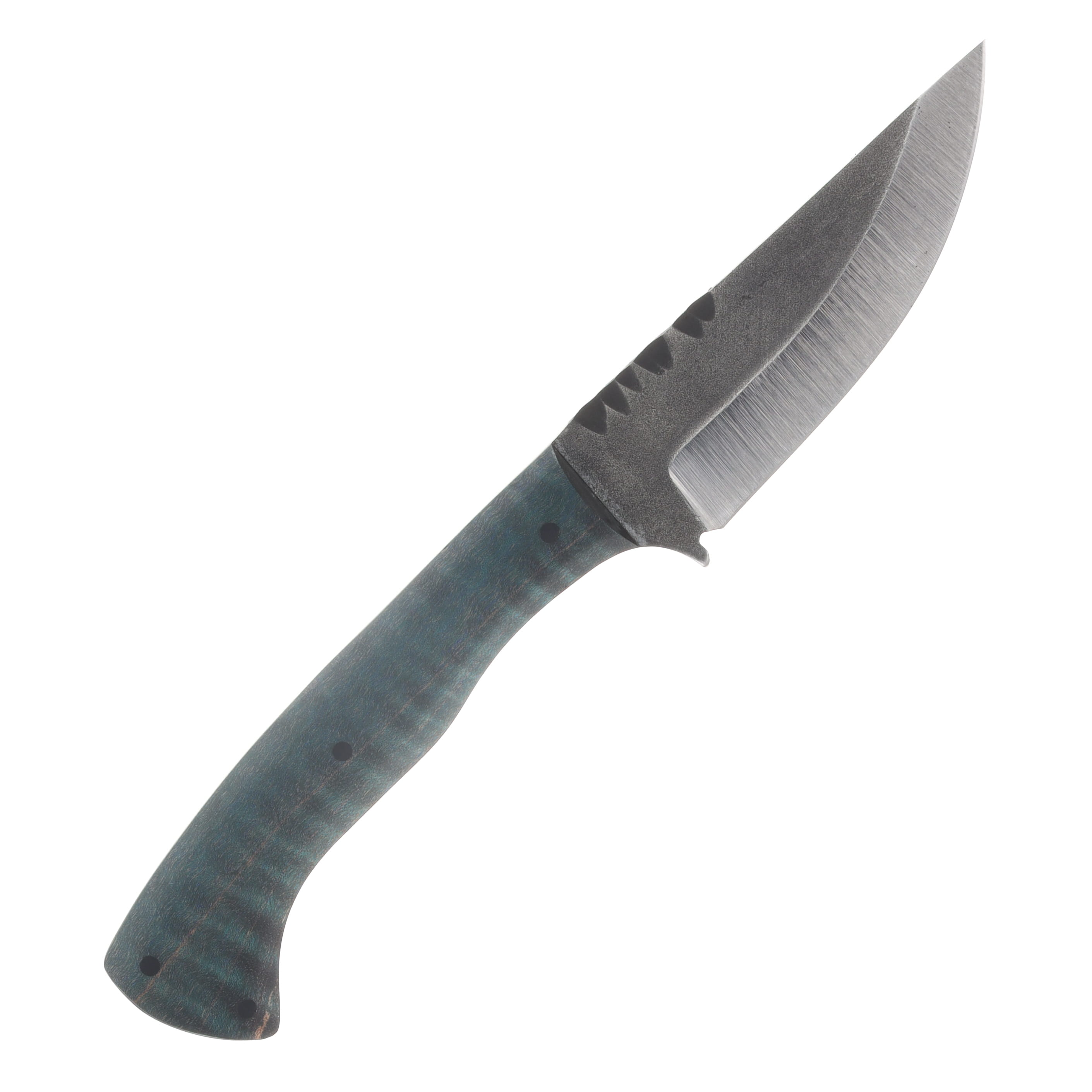 Avery Knifeworks Field Knife Fixed Blade Forged Magnacut/Blue Dyed Curly Maple AK01BCM View 4