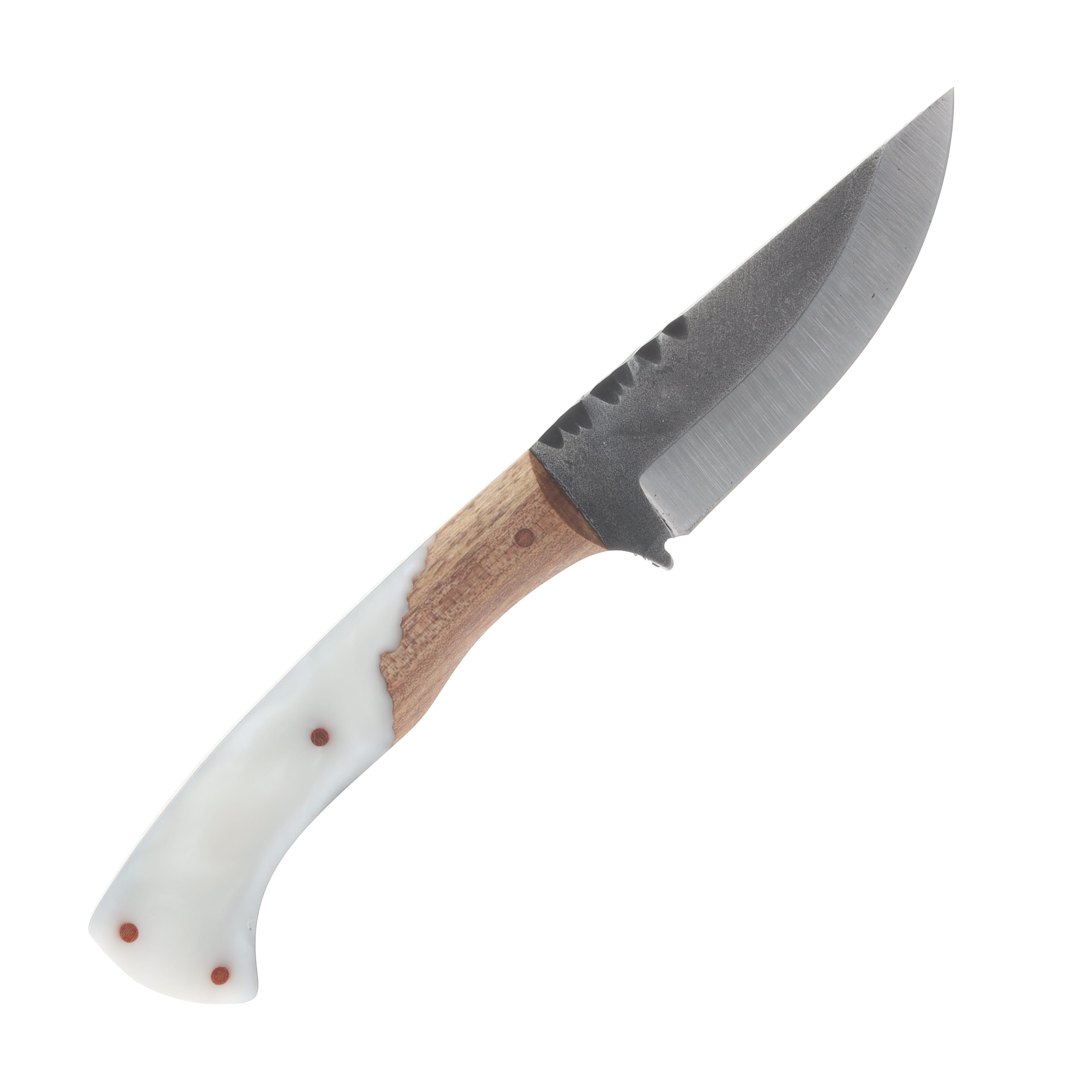 Avery Knifeworks Field Knife Fixed Blade Forged Magnacut/Pearl White Resin & Maple AK01PWM View 4