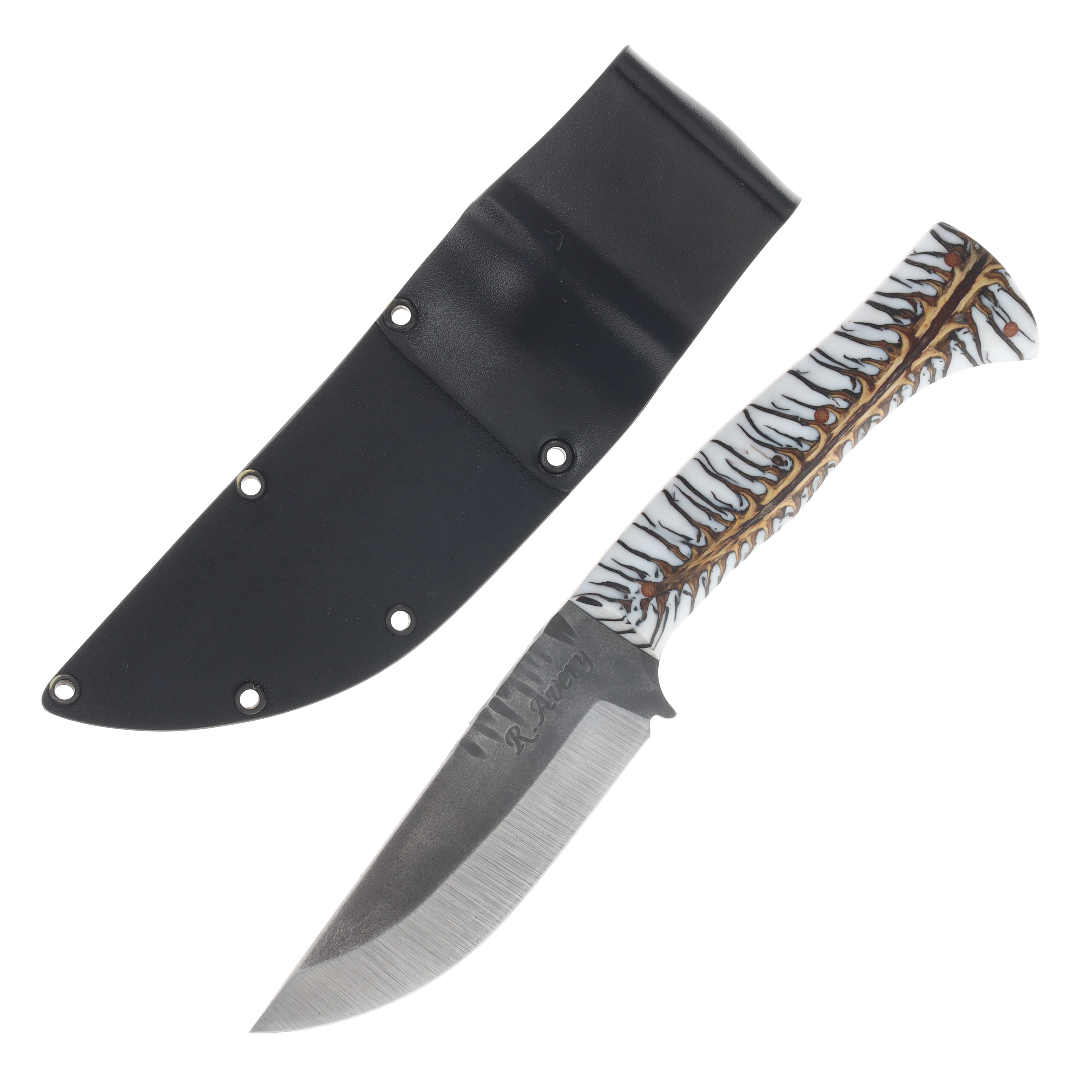 Avery Knifeworks Woodsman Fixed Blade Forged Magnacut/White Pinecone AK02WP View 2