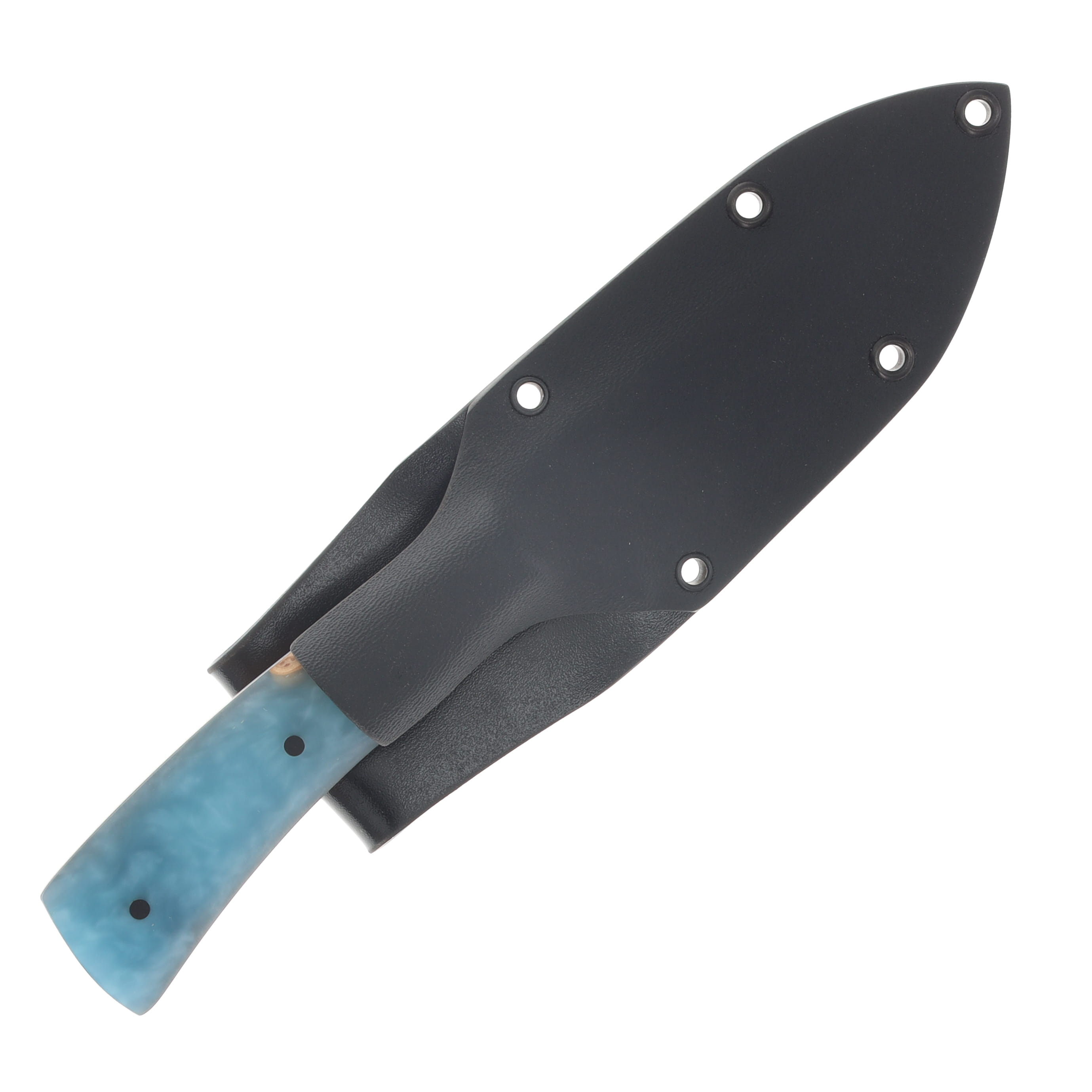 Avery Knifeworks Bird and Trout Knife Fixed Blade Forged Magnacut/Carolina Blue Resin & Spalted Maple AK03CBSM View 6
