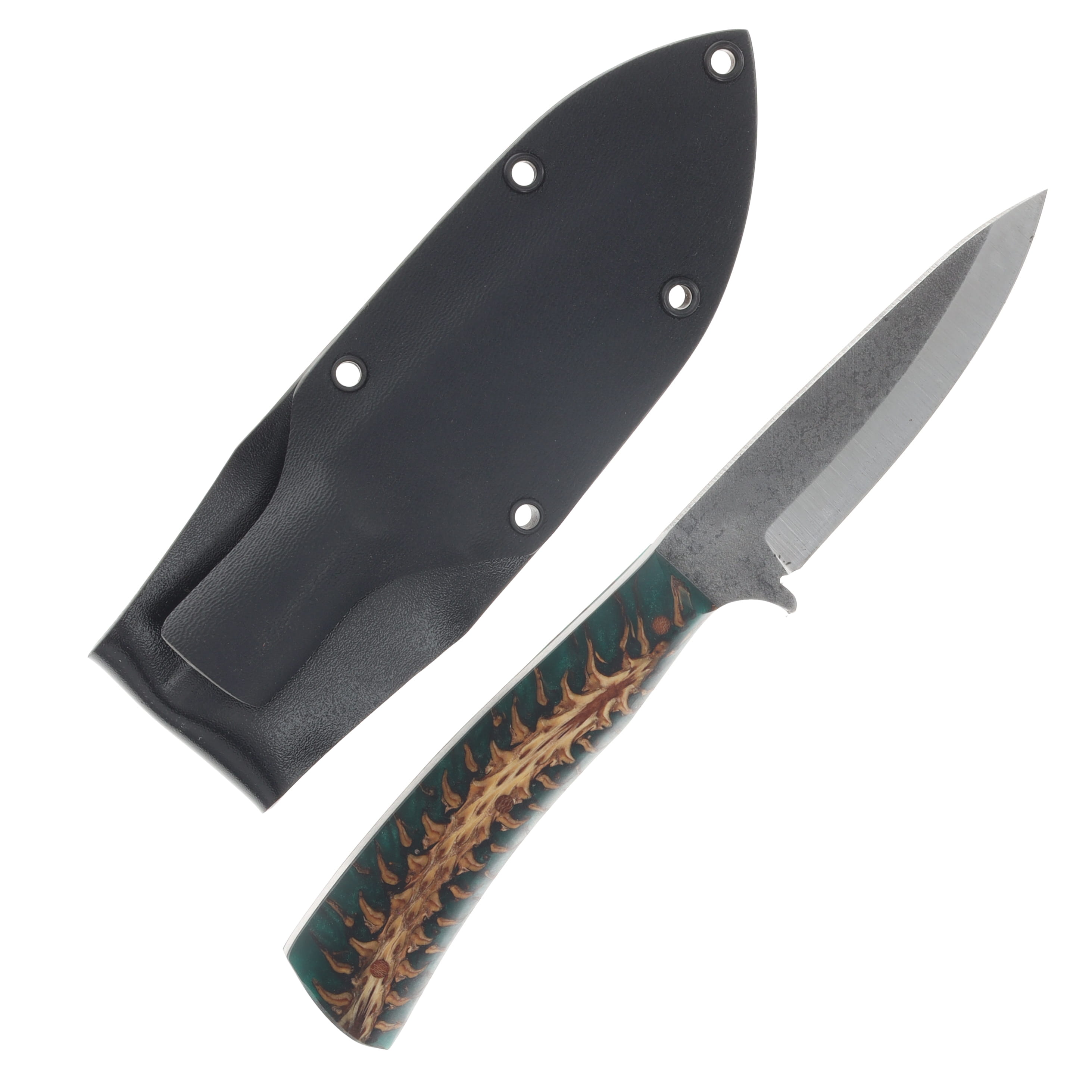 Avery Knifeworks Bird and Trout Knife Fixed Blade Forged Magnacut/Green Pinecone AK03GP View 1