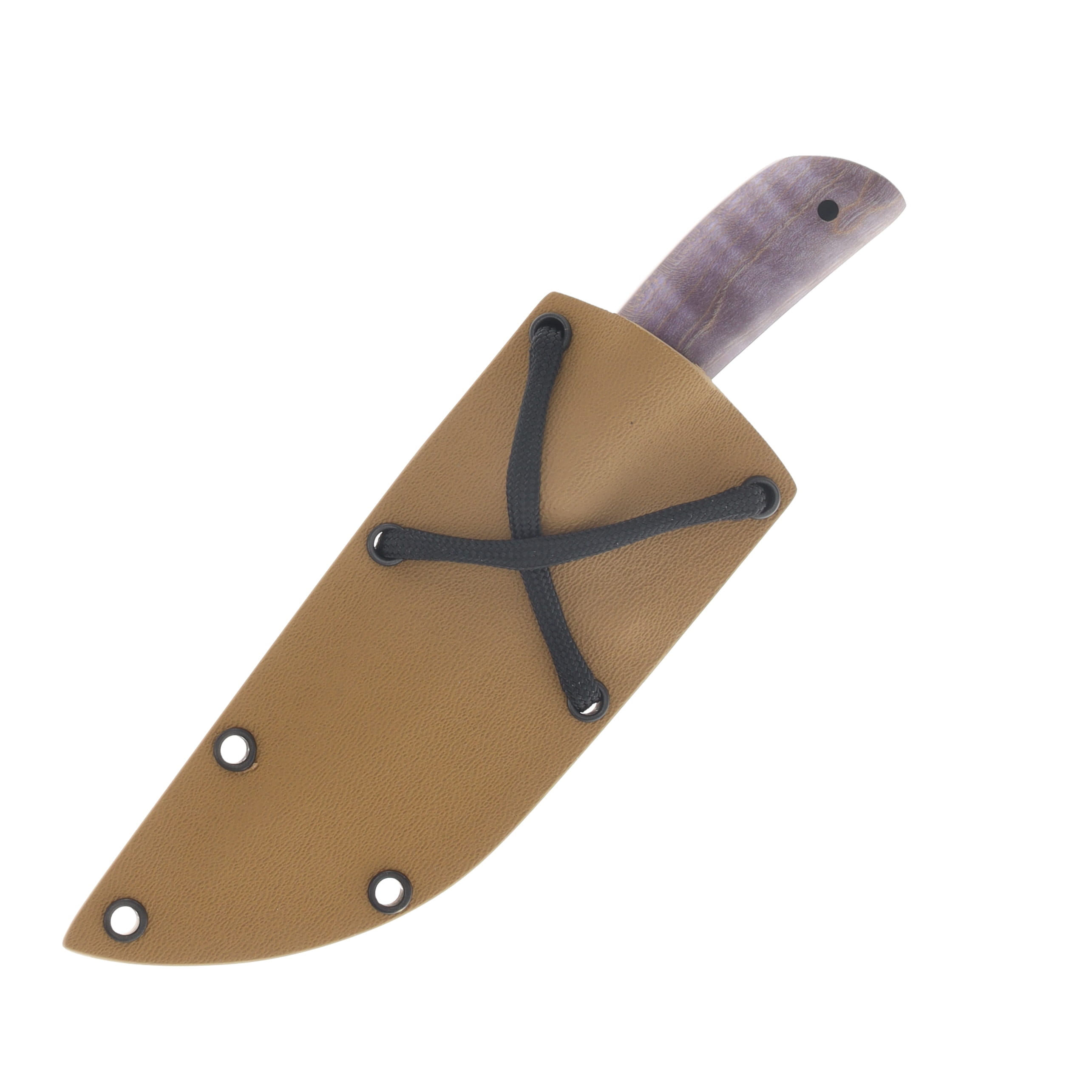 Avery Knifeworks Mini XL Fixed Blade Knife Forged Magnacut/Purple Dyed Curly Maple AK04PCM View 6