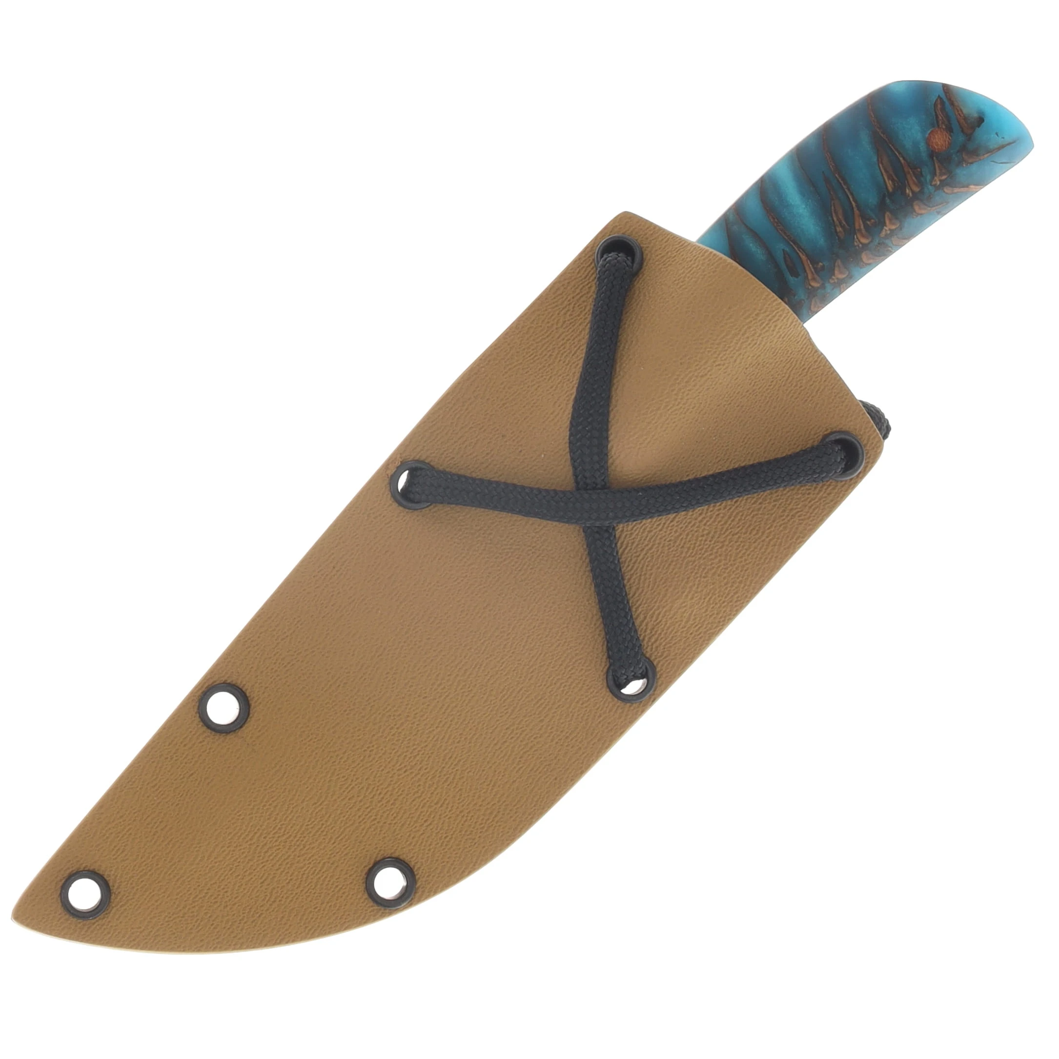 Avery Knifeworks Mini XL Fixed Blade Knife Forged Magnacut/Teal Pinecone AK04TP View 6