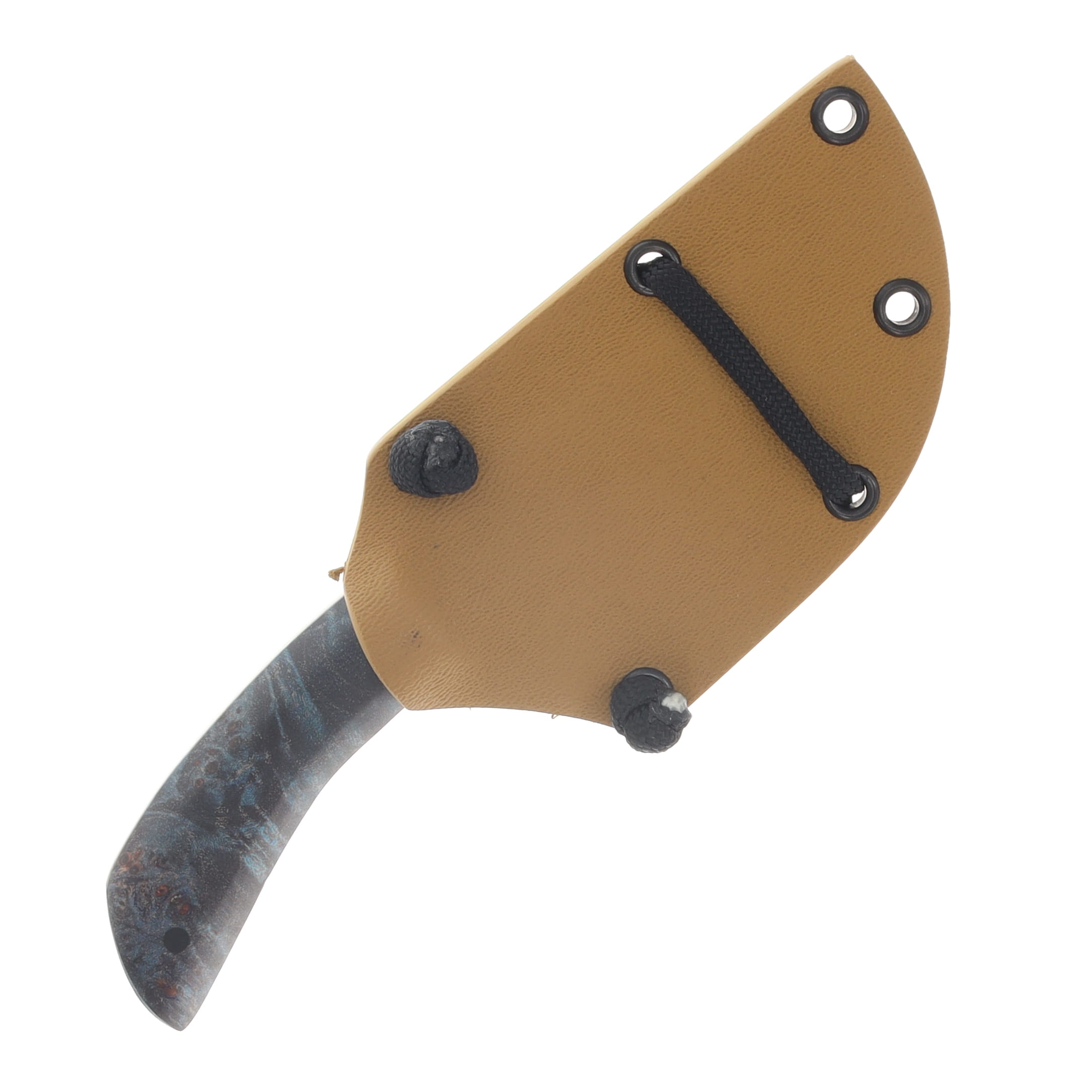 Avery Knifeworks The Mini Fixed Blade Knife Forged Magnacut/Blue Dyed Maple Burl AK05BMB View 7