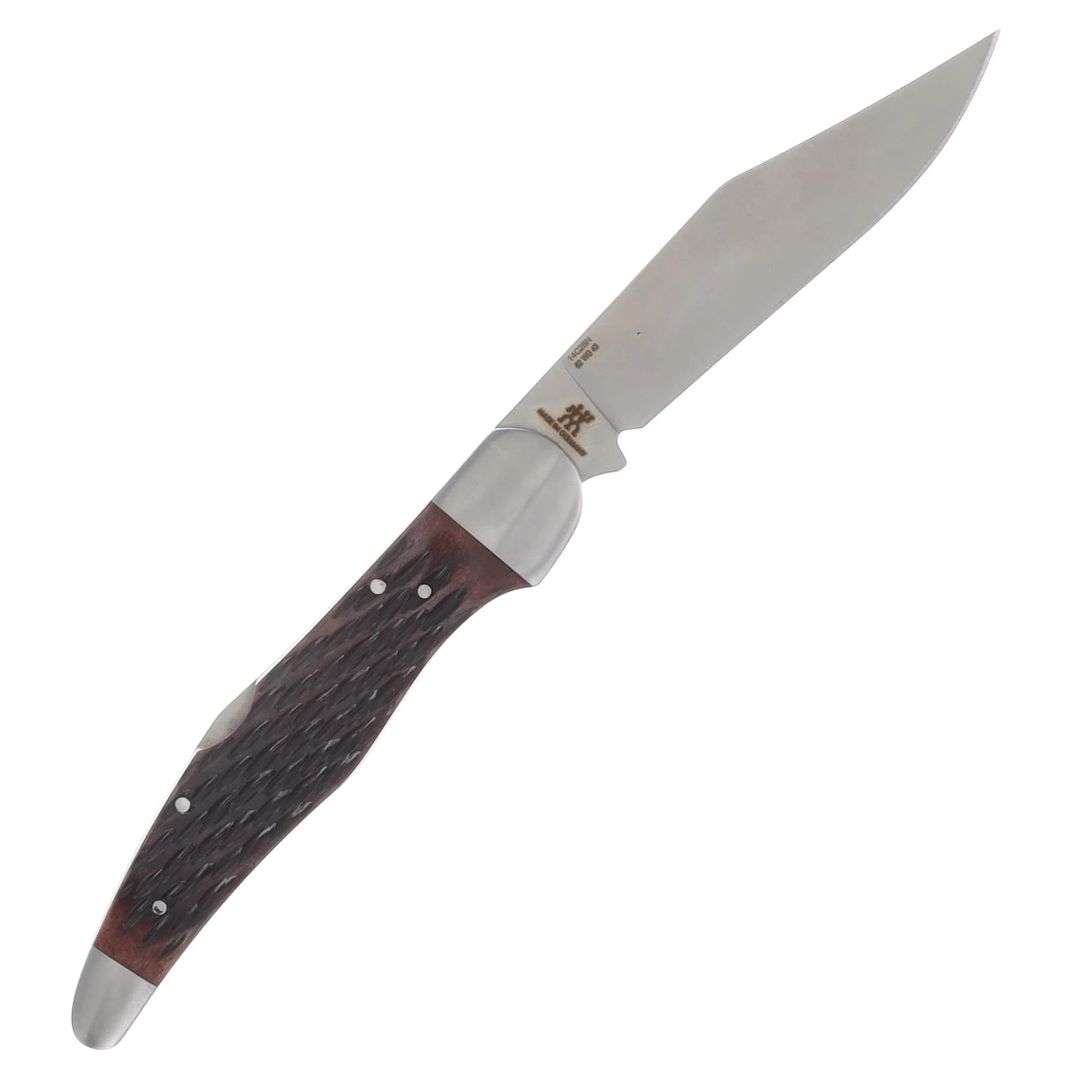 Zwilling J.A. Henckels Outdoor Folding Hunter Brown Jigged Bone Handle 14C28N Blade 1037338 View 2