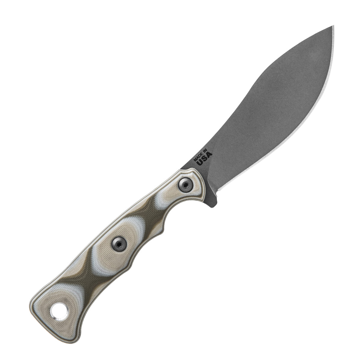 TOPS Camp Creek Fixed Blade Knife Camo 4.38 Inch Plain Tumbled Nessmuk TPCPCK01 View 6