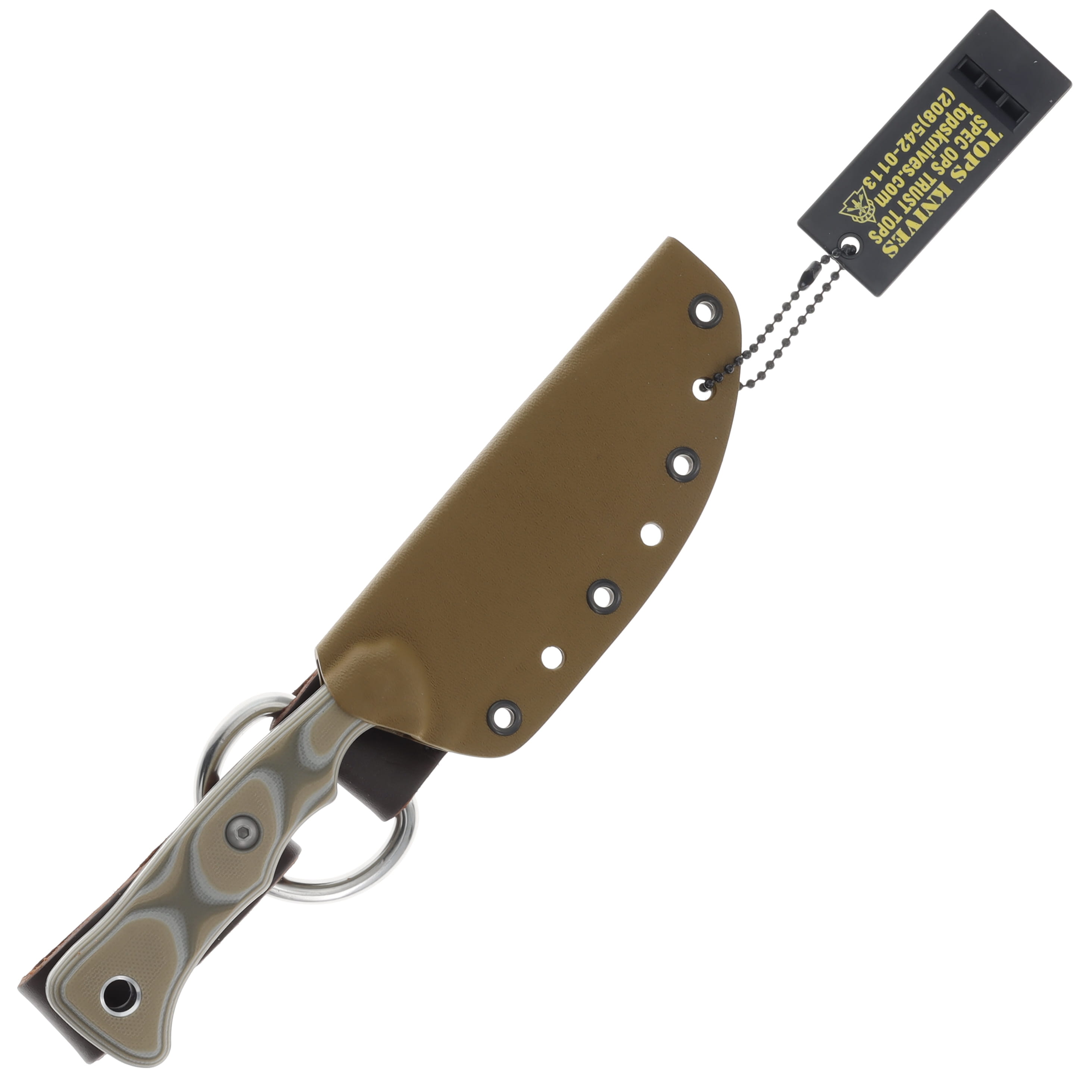 TOPS Camp Creek Fixed Blade Knife Camo 4.38 Inch Plain Tumbled Nessmuk TPCPCK01 View 3