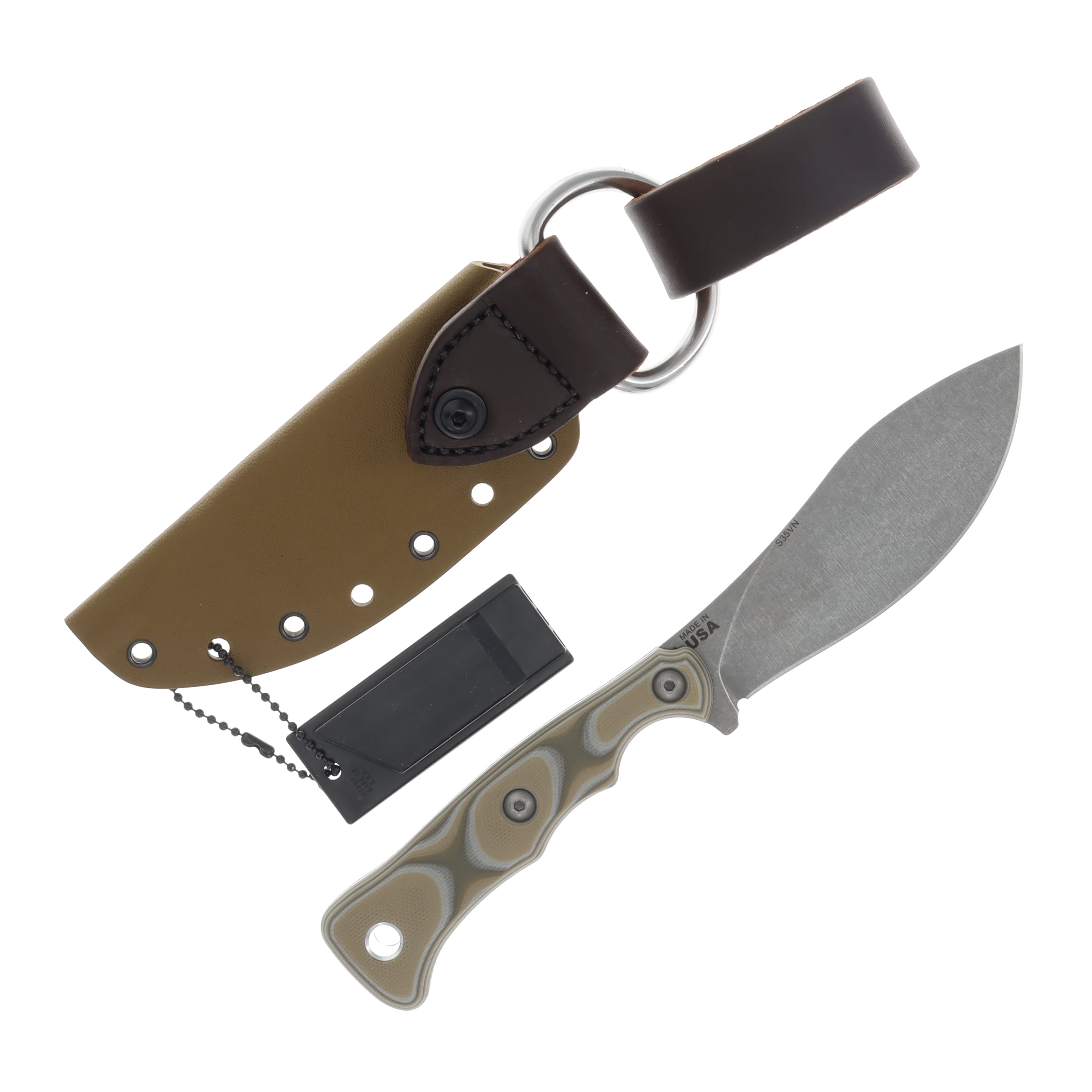 TOPS Camp Creek Fixed Blade Knife Camo 4.38 Inch Plain Tumbled Nessmuk TPCPCK01 View 2