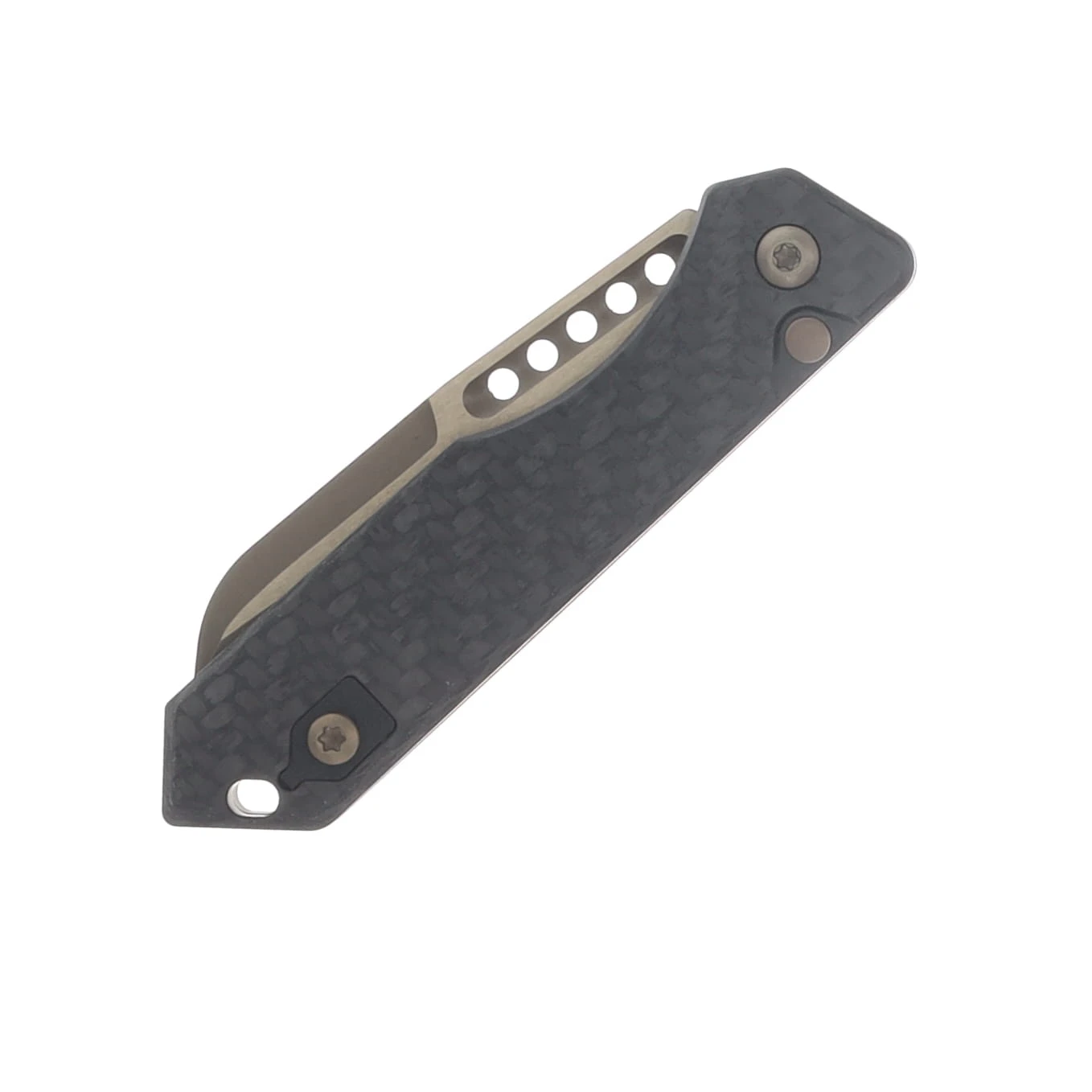 Heretic Jinn Automatic Knife Bronze Magnacut Wharncliffe/Carbon Fiber Chassis H113-7A-CF View 4