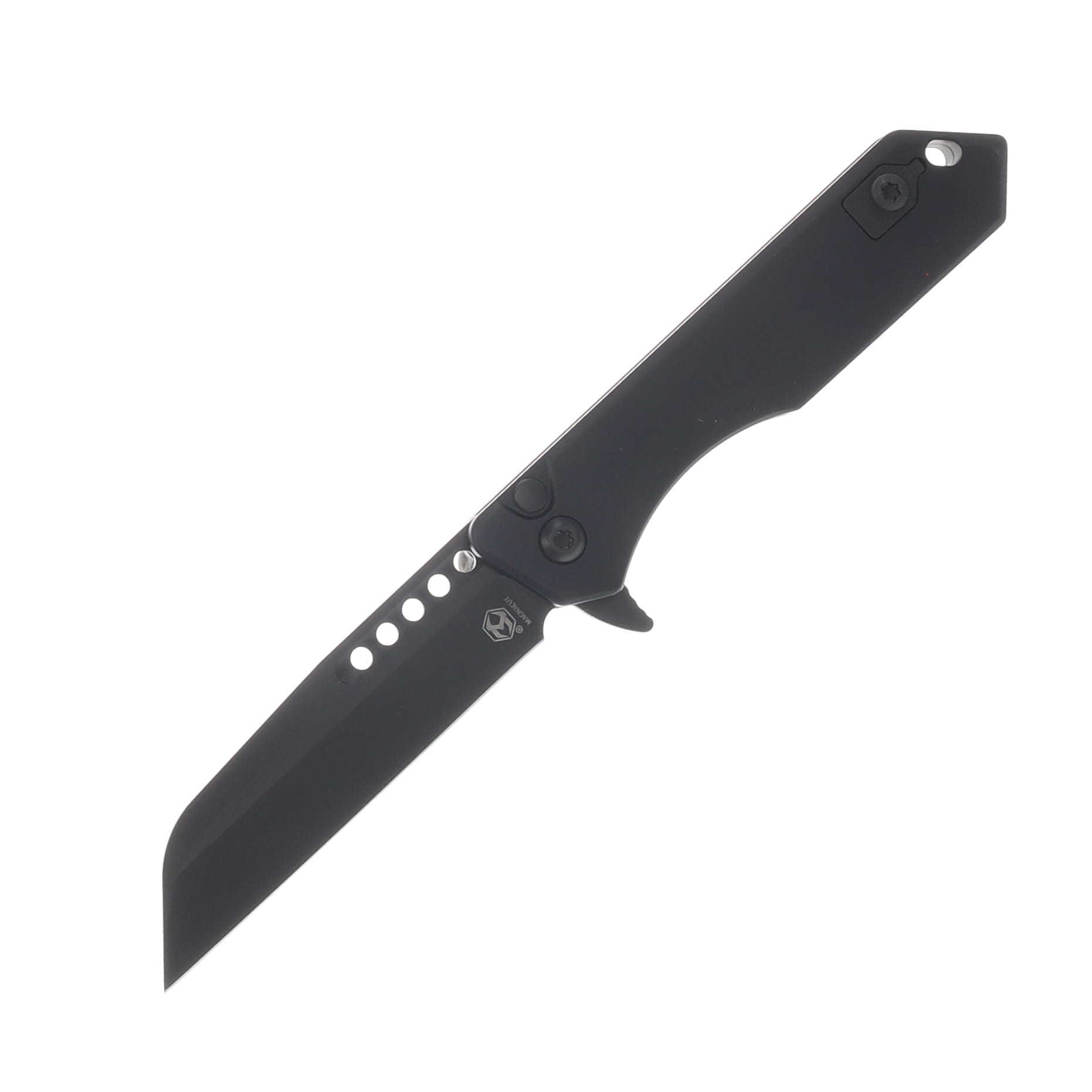 Heretic Jinn Button Lock Folding Knife Tactical Black DLC Magnacut/Aluminum with Titanium Pocket Clip H213-6A-T View 1