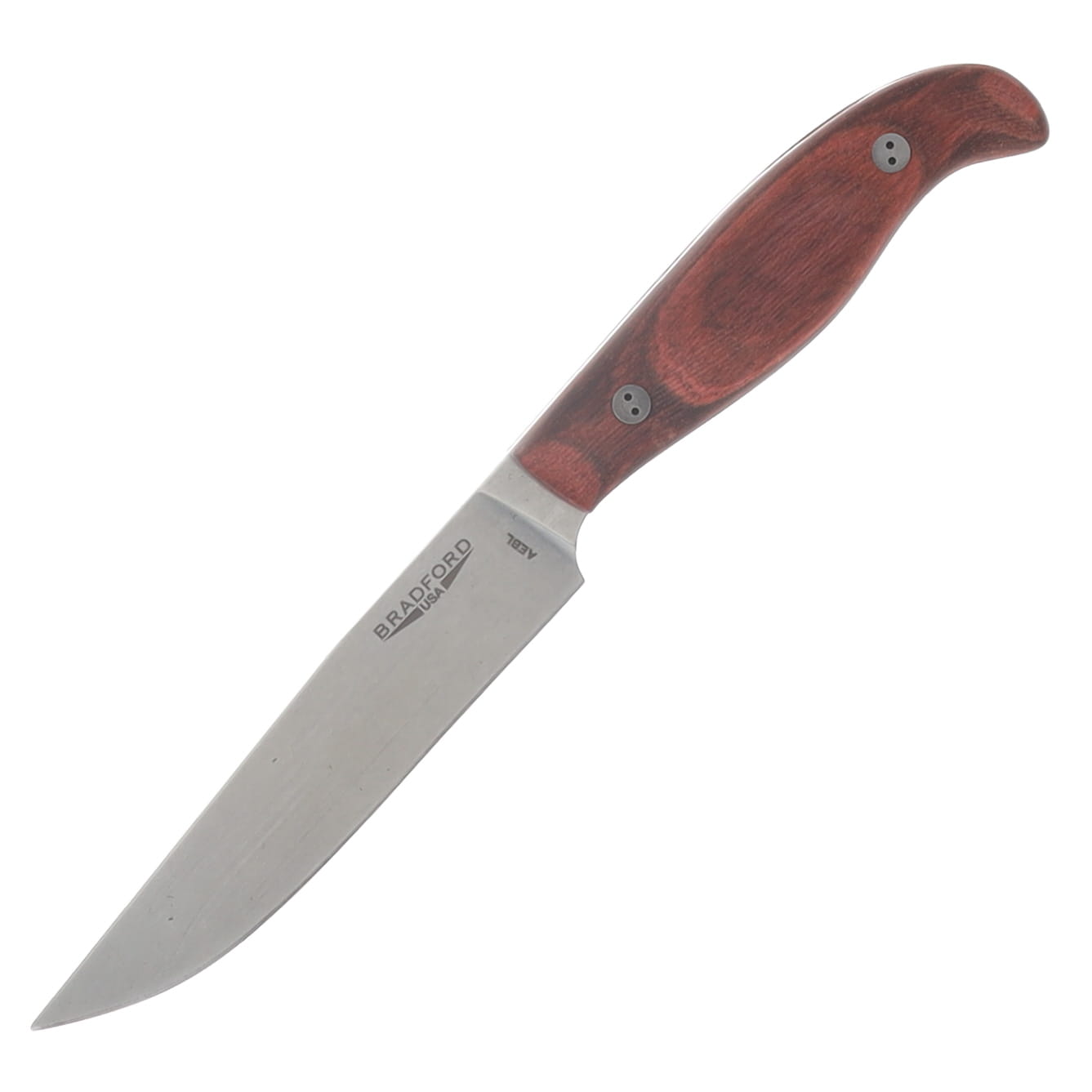 Bradford Orwell Steak Knife Stonewash AEB-L/3D Smooth Rosewood Libertywood 4-Pack with Leather Roll BRAD3690 View 3