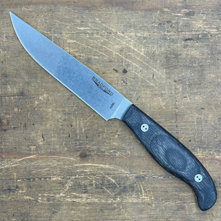 Bradford Orwell Steak Knife Stonewash AEB-L/3D Smooth Charcoal Libertywood 4-Pack with Leather Roll BRAD3693 View 8
