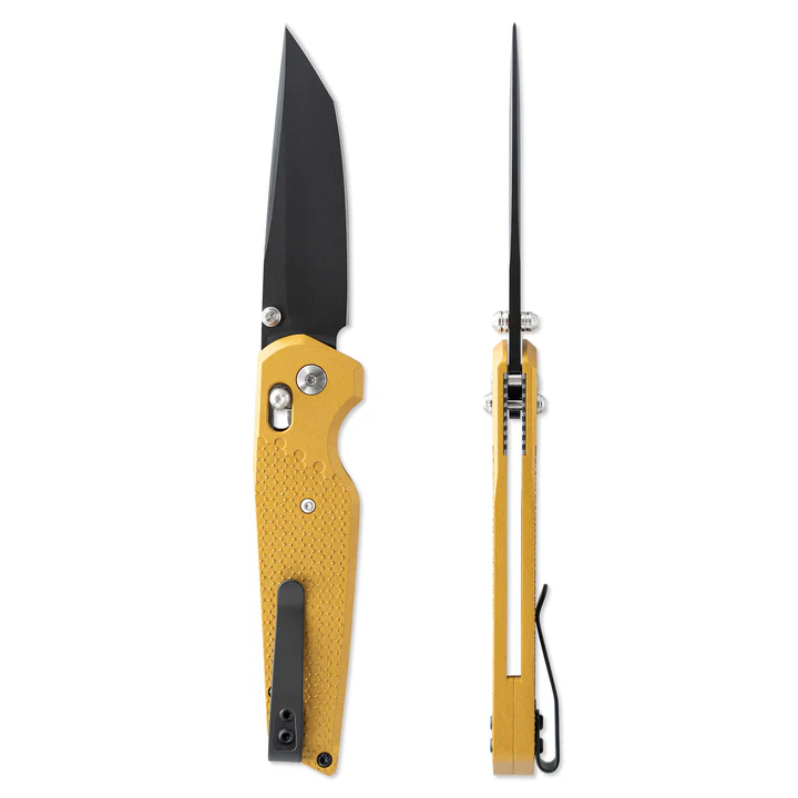 Toor Bateman Gold Folding Knife Gold Aluminum Handle Magnacut Blade BATEMANGLD View 2