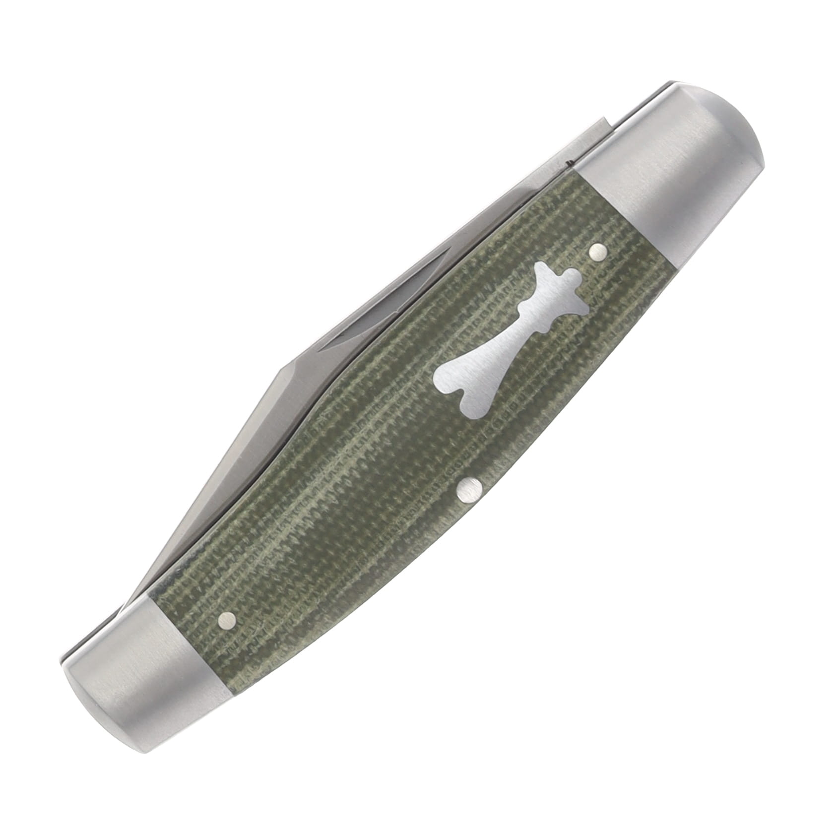 Jack Wolf Stockman Green Canvas Micarta Folding Knife STOCK-01-GRN-CAN-MIC View 5