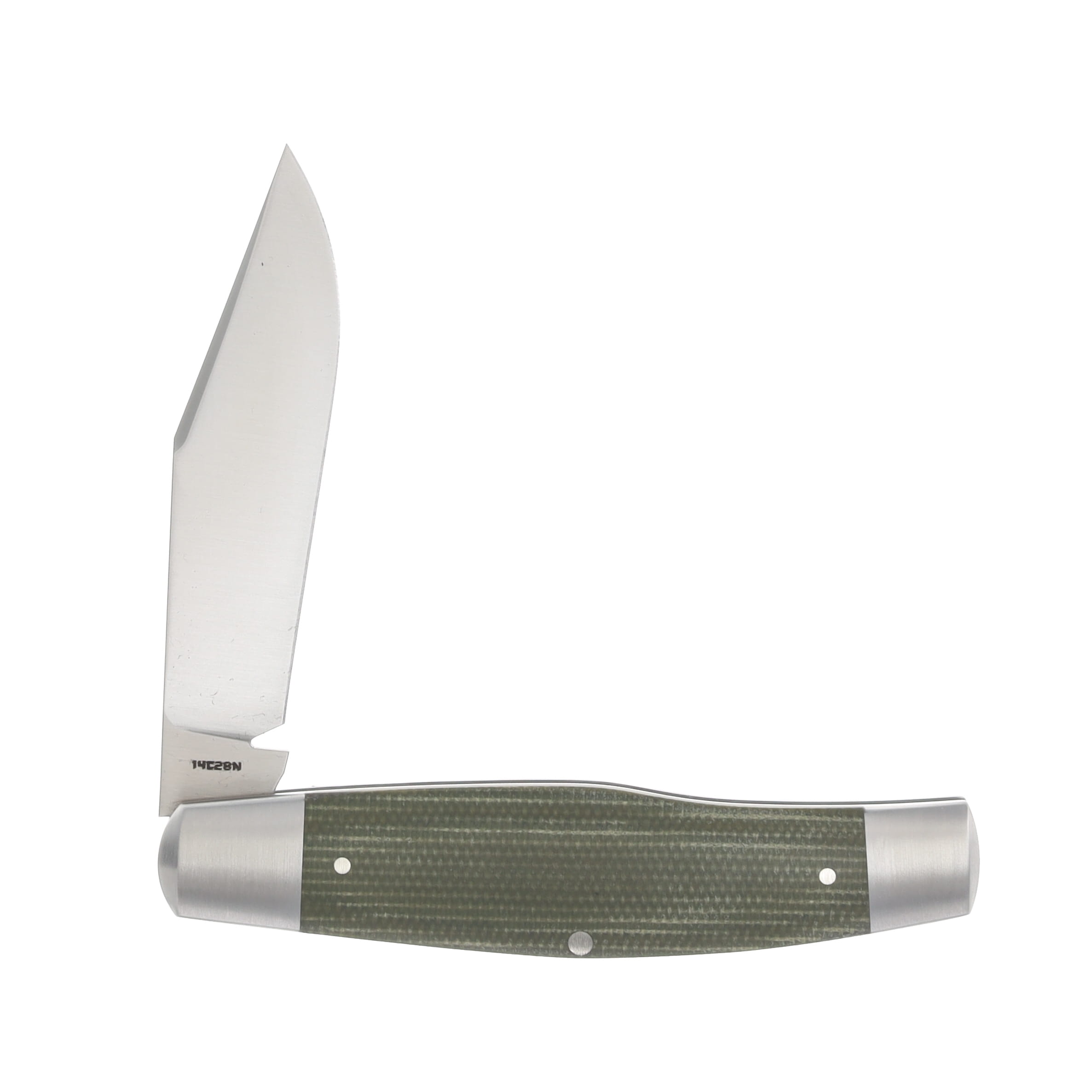 Jack Wolf Stockman Green Canvas Micarta Folding Knife STOCK-01-GRN-CAN-MIC View 4