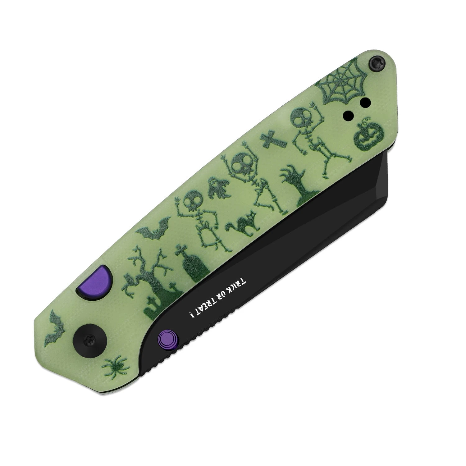 Kizer Halloween 2026 Madrac Button Lock Folding Knife Black PVD/Glow In the Dark Halloween Party G-10 V3693BSHW1 View 7