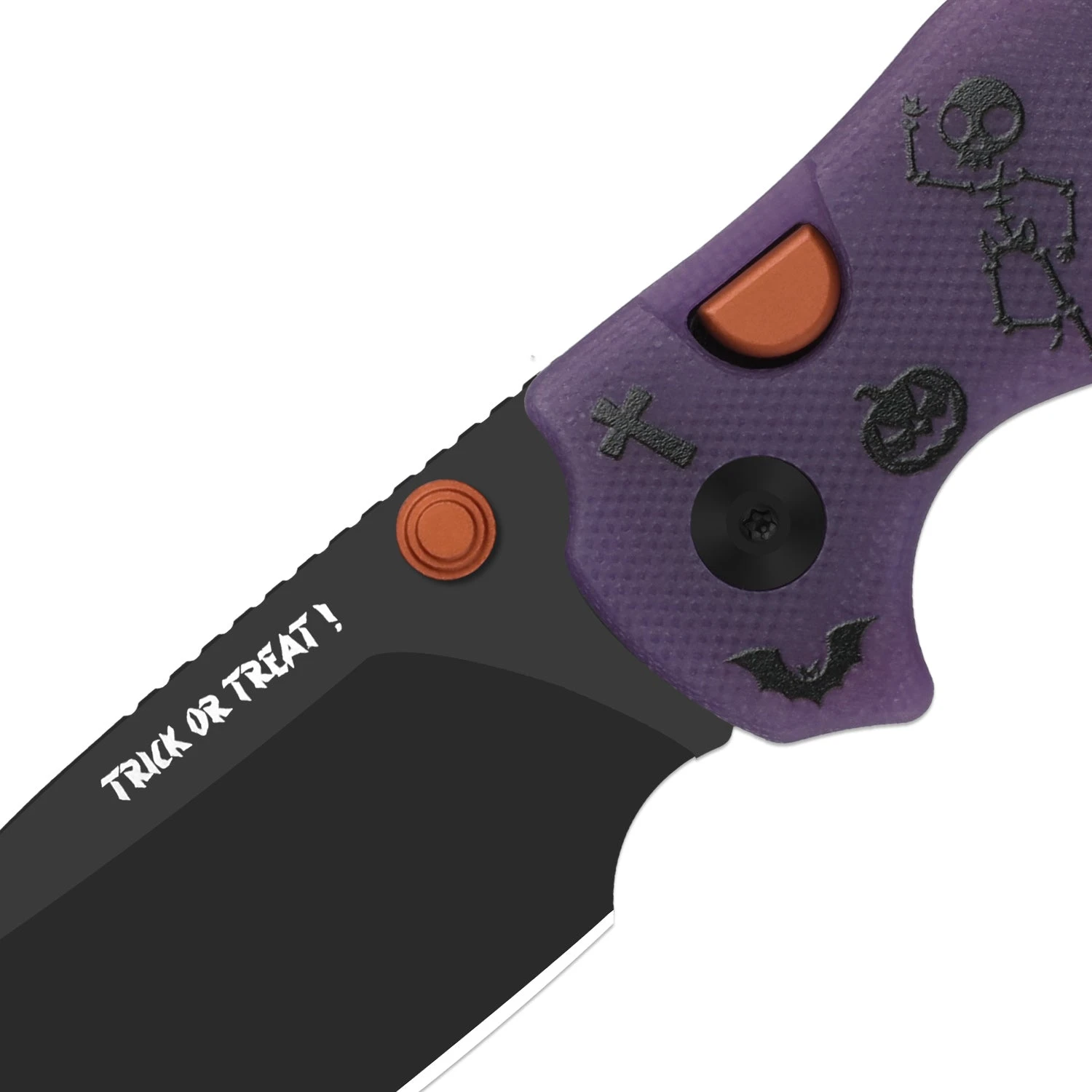 Kizer Halloween 2026 C01C 2.9 Clutch Lock Folding Knife Matte DLC Ultra Elmax/Glow In The Dark Bats Purple G-10 KI3488.29BDHW1 View 6