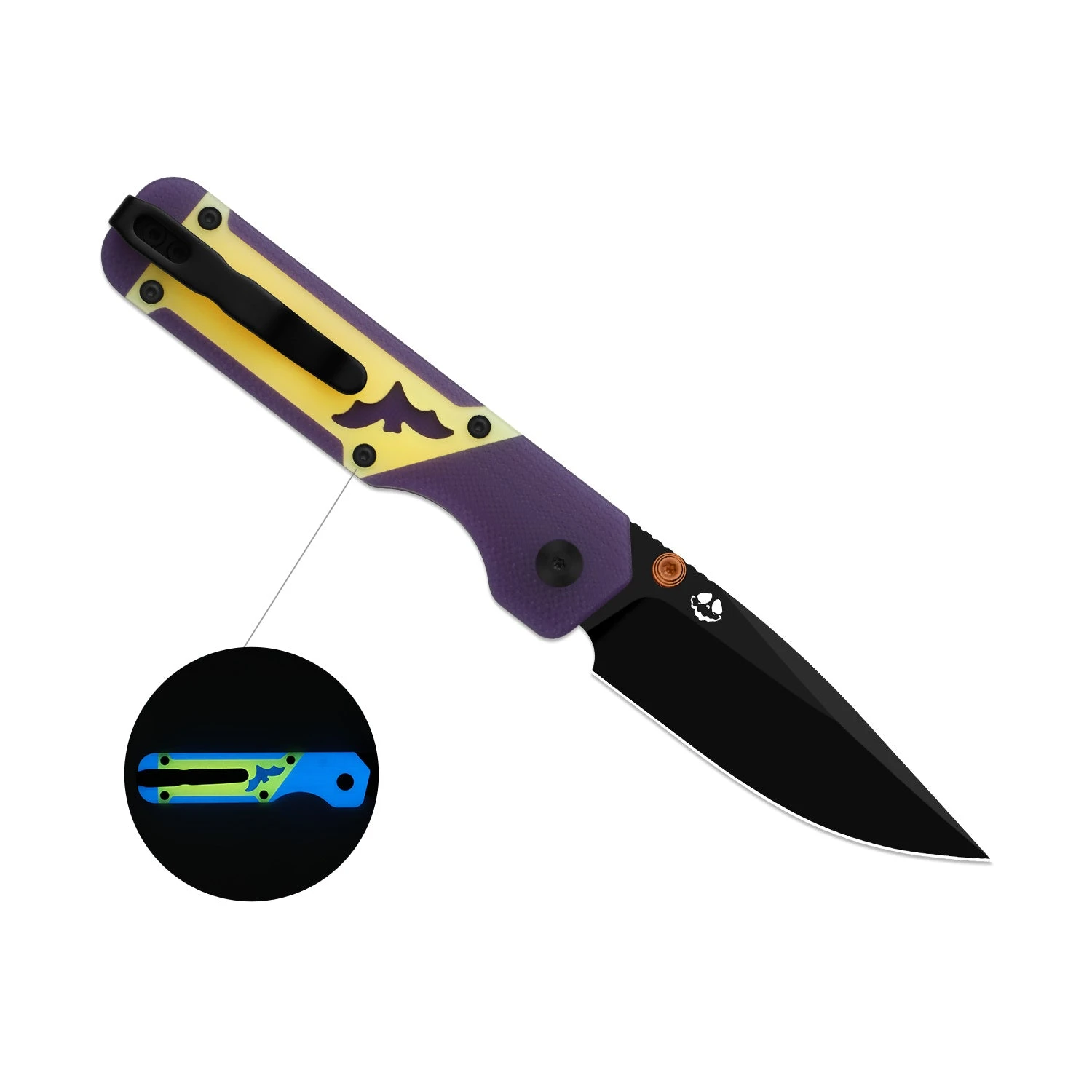 Kizer Halloween 2026 Militaw 3.1 Framelock Folding Knife Black PVD M390/Purple G-10 & Acrylic KI3634.31BDHW1 View 3