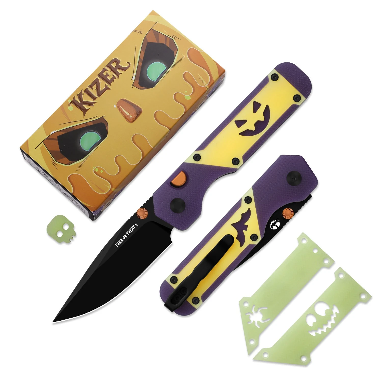 Kizer Halloween 2026 Militaw 3.1 Framelock Folding Knife Black PVD M390/Purple G-10 & Acrylic KI3634.31BDHW1 View 8