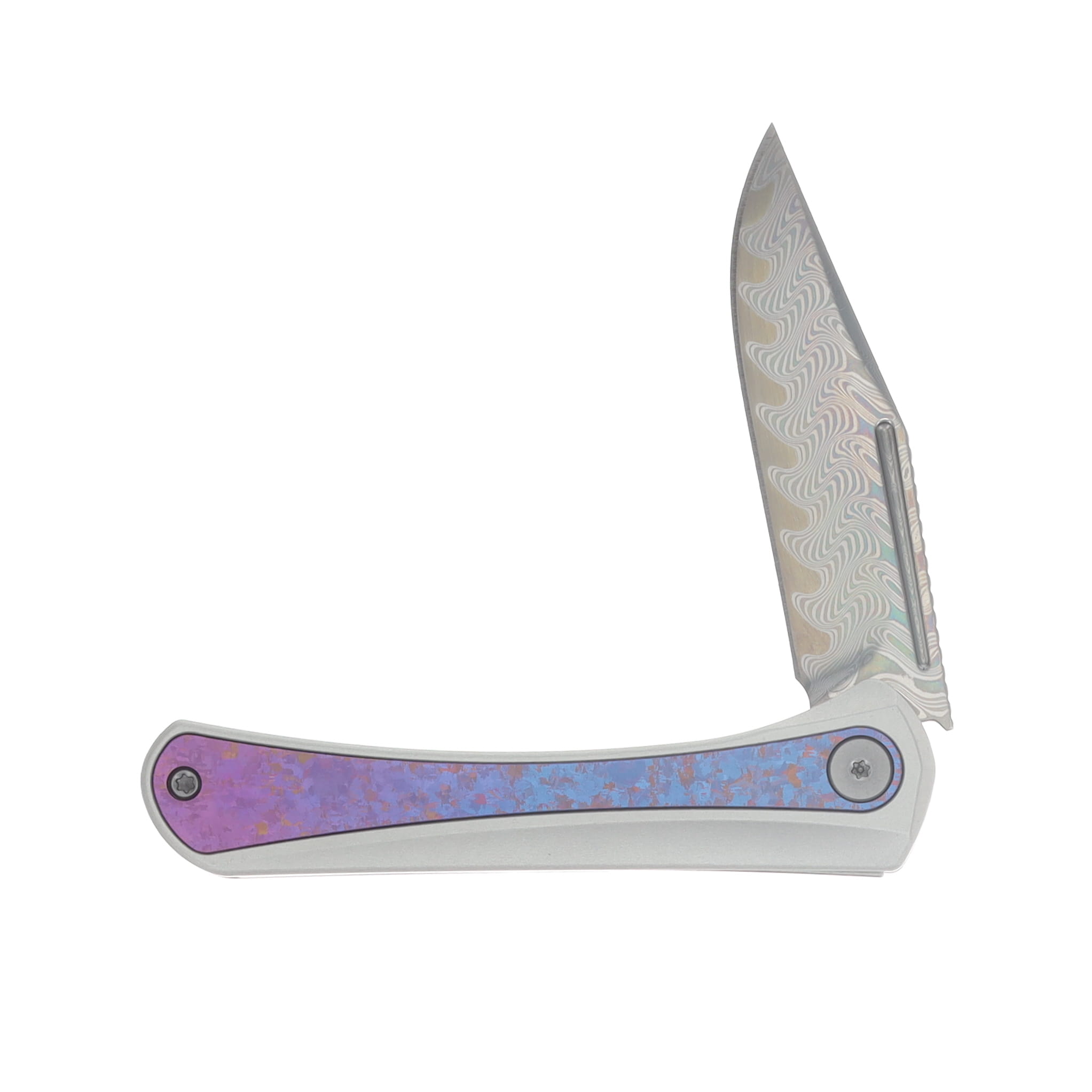 Kizer Melody Slip Joint Folding Knife Damascus/Crystallized Titanium KI3732A1 View 3