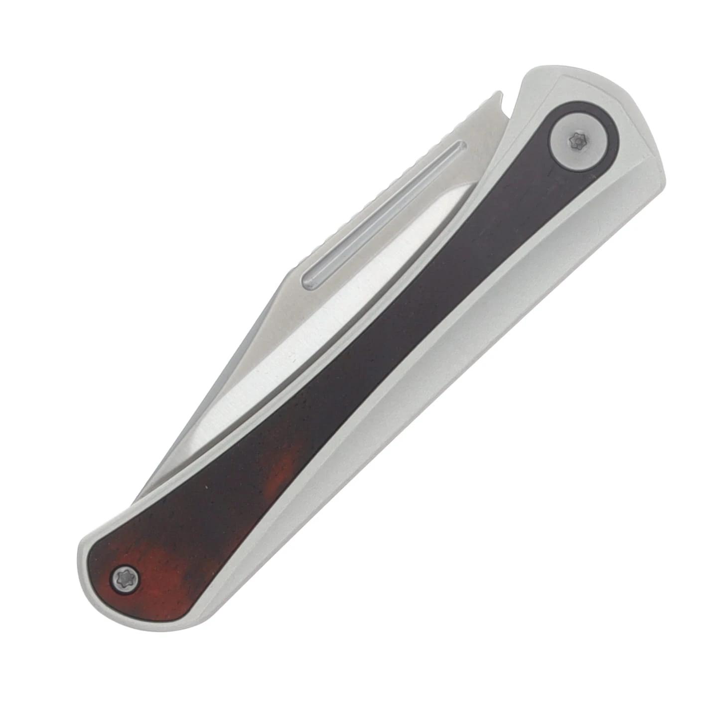 Kizer Melody Slip Joint Folding Knife Satin S35VN/Panama Rosewood and Gray Aluminum KI3732A2 View 5
