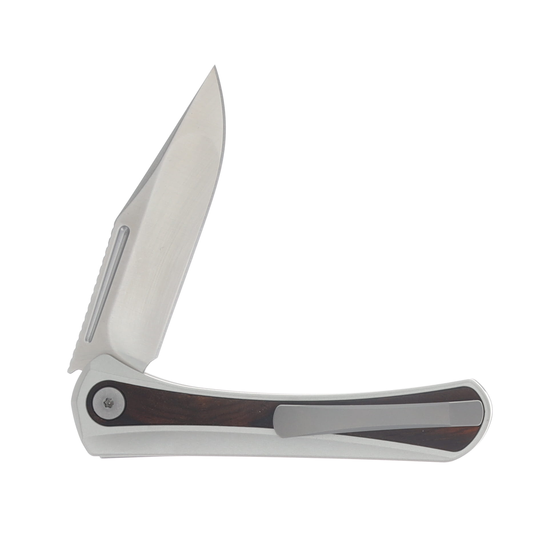 Kizer Melody Slip Joint Folding Knife Satin S35VN/Panama Rosewood and Gray Aluminum KI3732A2 View 4