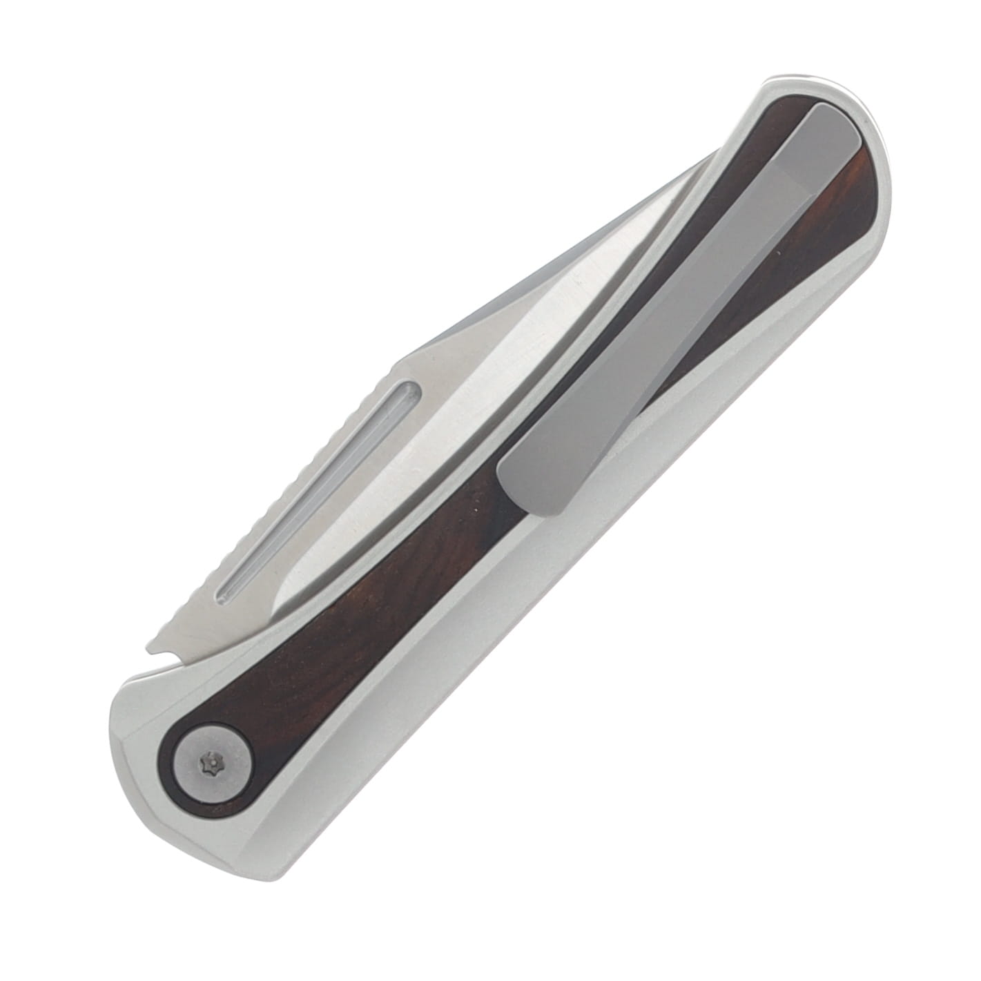 Kizer Melody Slip Joint Folding Knife Satin S35VN/Panama Rosewood and Gray Aluminum KI3732A2 View 6