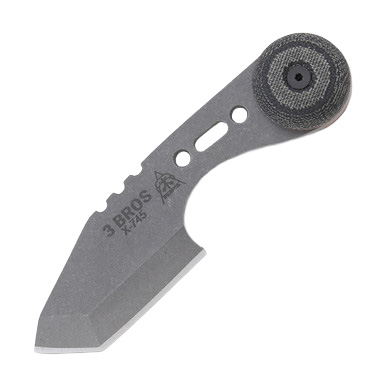 TOPS Knives 3 Bros Fixed Blade Neck Knife 2in Tumble Finish Tanto View 2