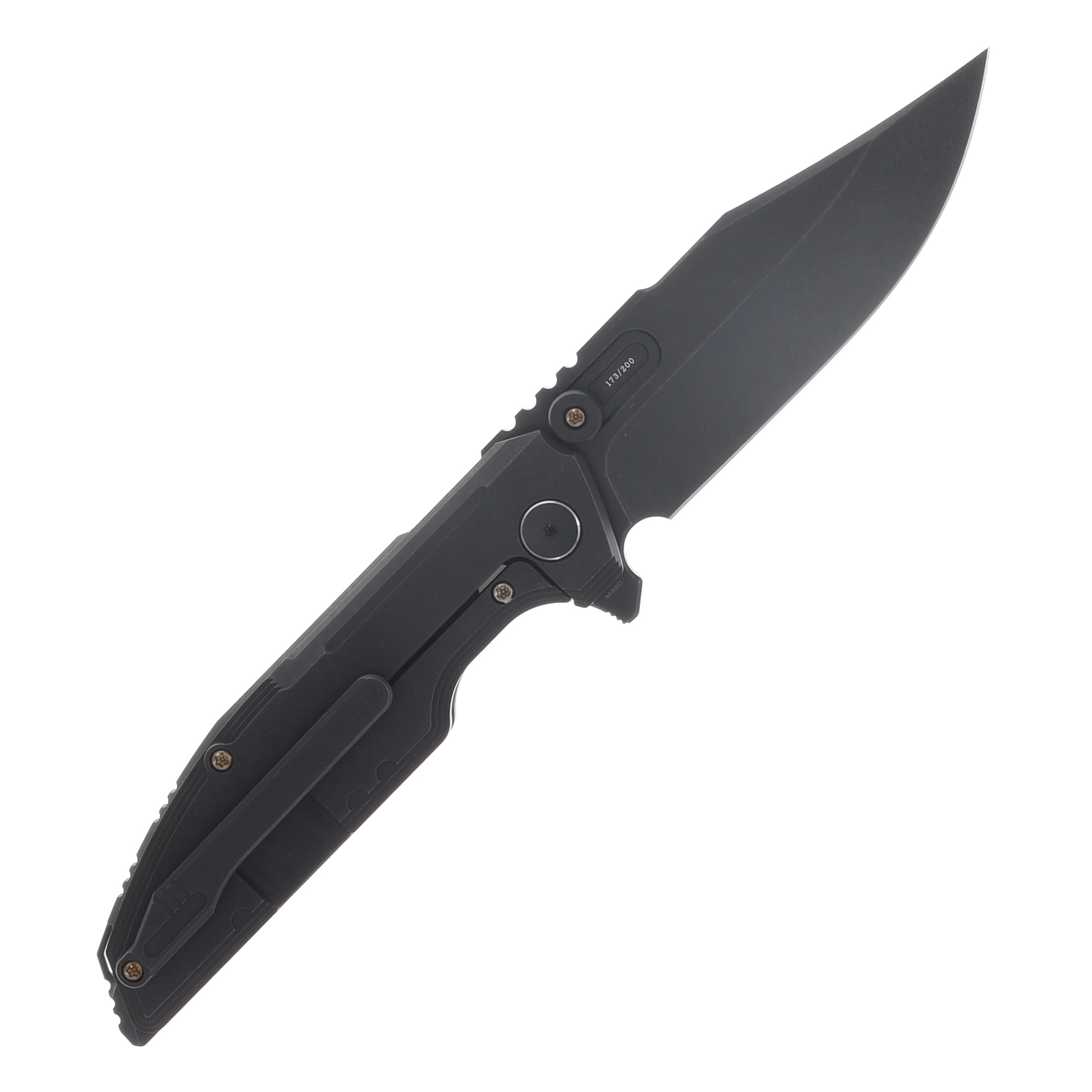 WE Knife Co Army Inspired Muster Folder Black Titanium Handle Black SW M390 Blade WE23058-1 View 2