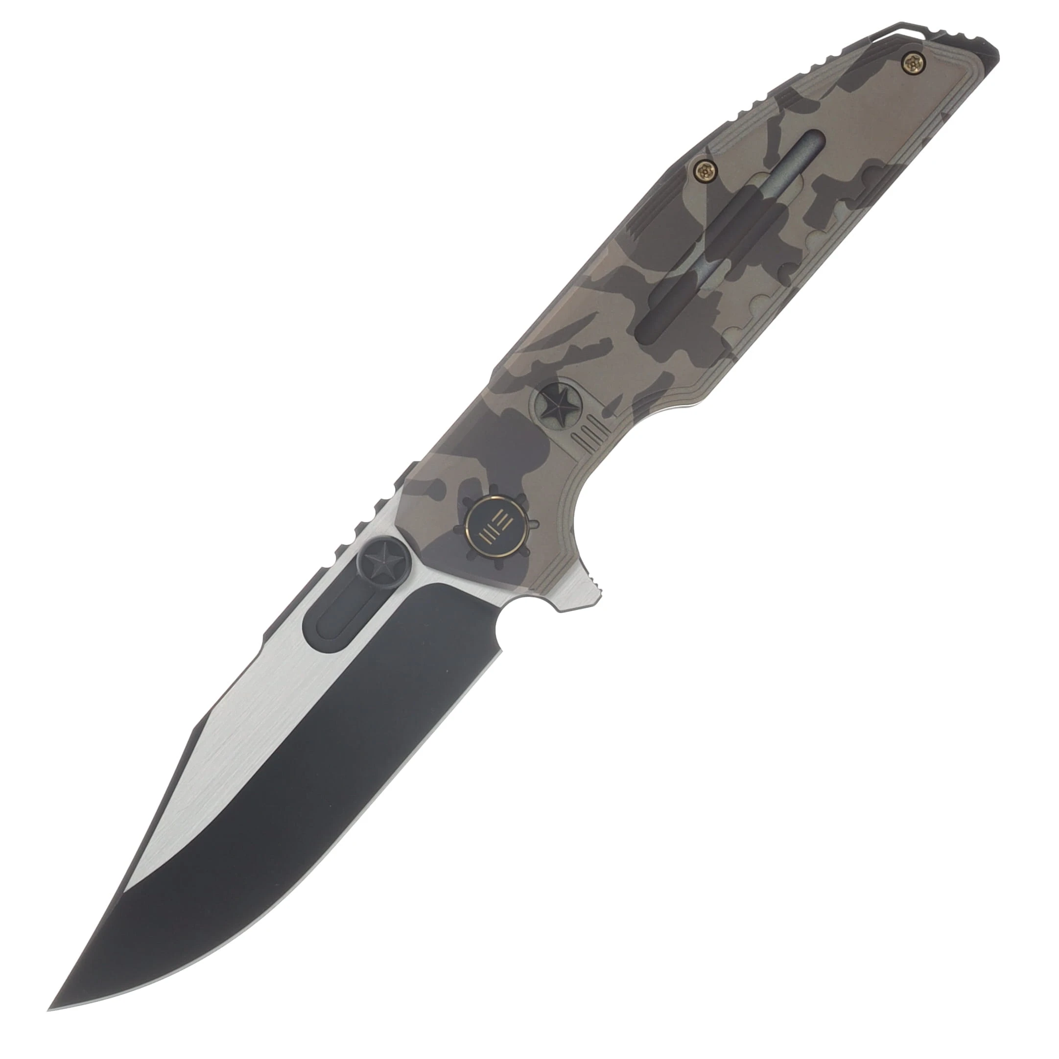 WE Knife Co Army Inspired Muster Folder Desert Terrain Handle Black SW M390 Blade WE23058-3 View 1