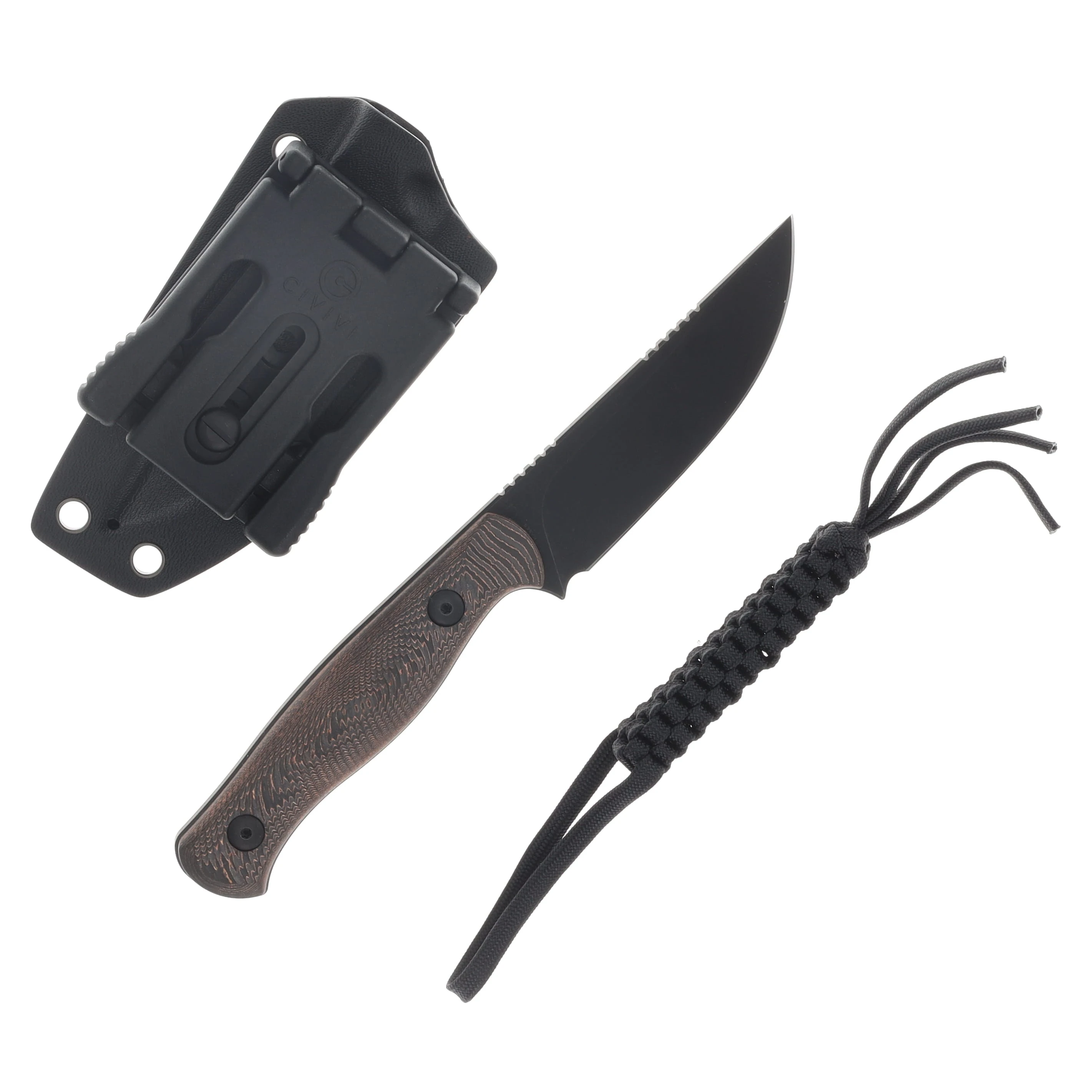 WE Knife Co Notchline Fixed Knife Milled Copper Foil Carbon Fiber Handle Black SW S35VN Blade WE25047-2 View 2