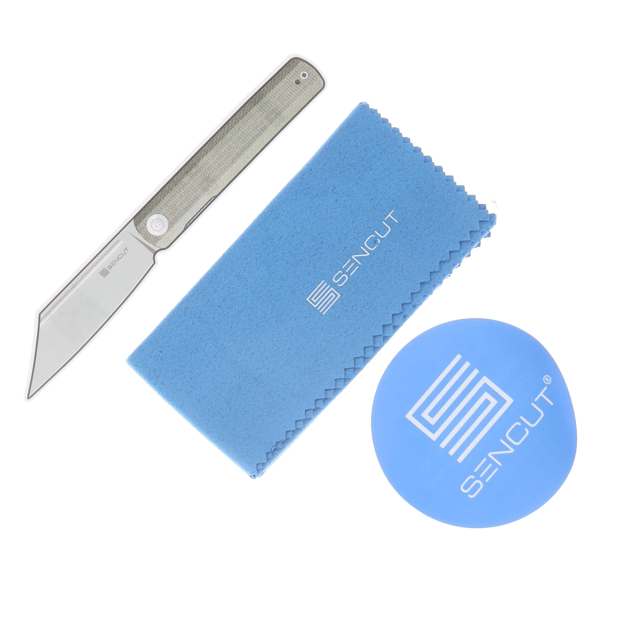 Sencut Stria Folding Knife Milled Ivory G-10 Handle Satin D2 Blade S25112-1 View 7