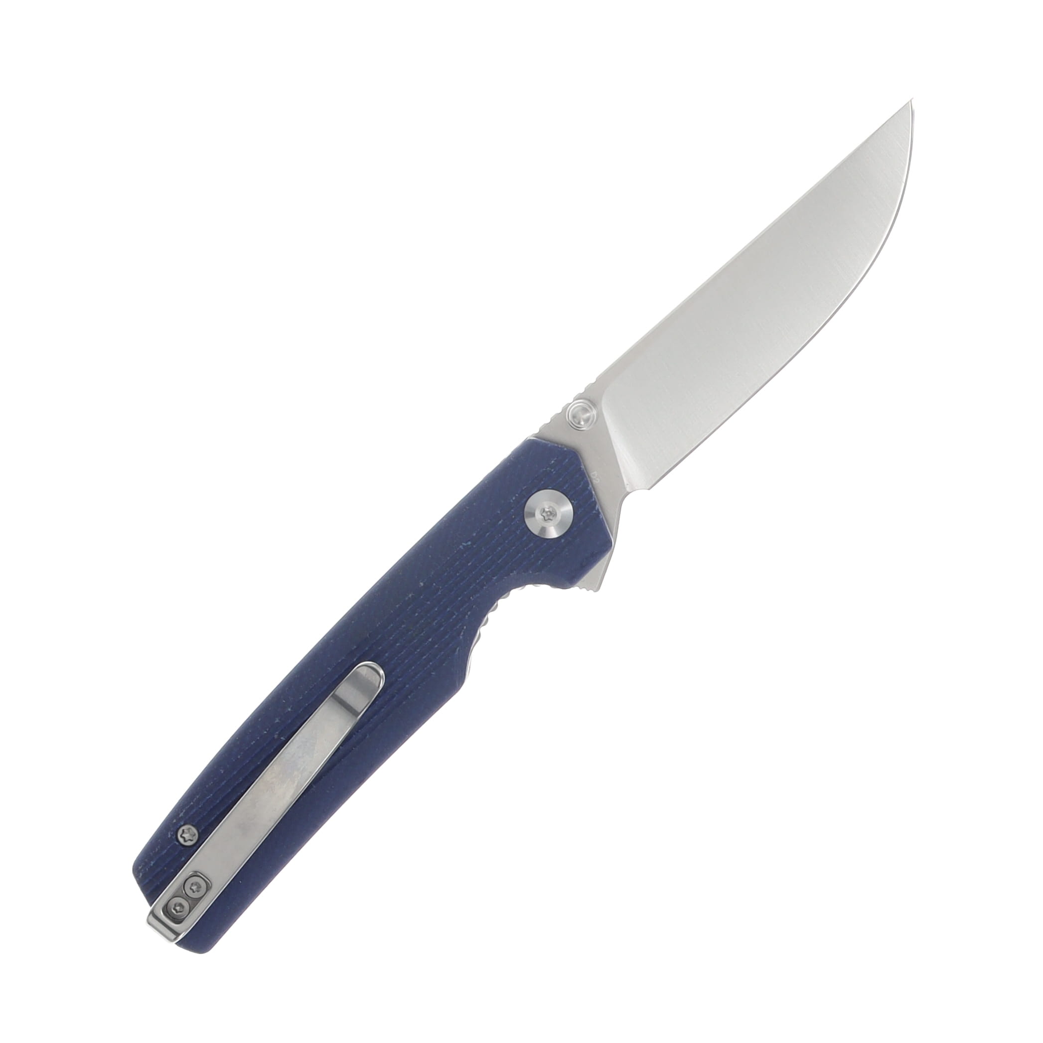 Sencut Stria Folding Knife Milled Blue Canvas Micarta Handle Satin D2 Blade S25112-3 View 2