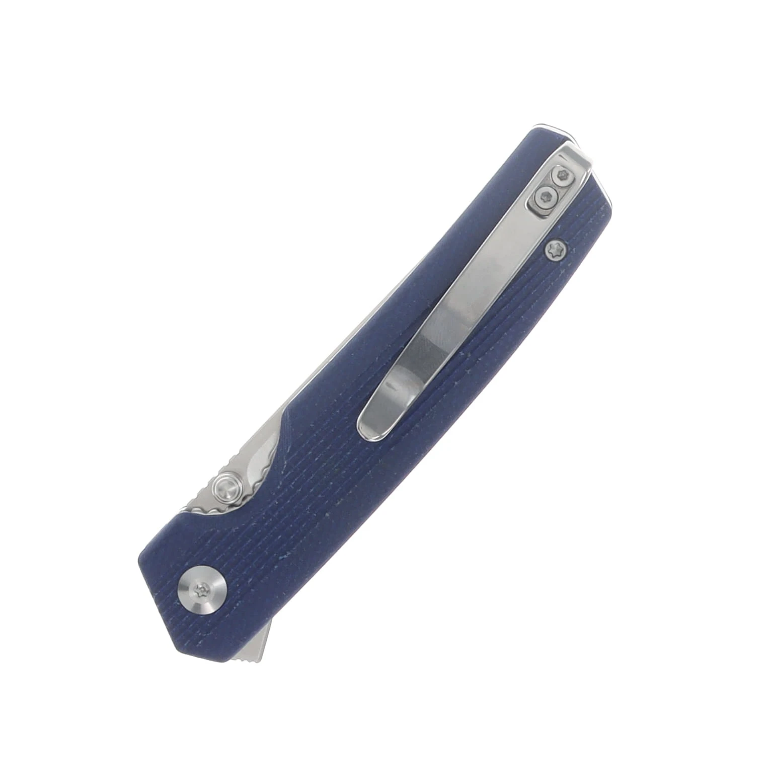 Sencut Stria Folding Knife Milled Blue Canvas Micarta Handle Satin D2 Blade S25112-3 View 6