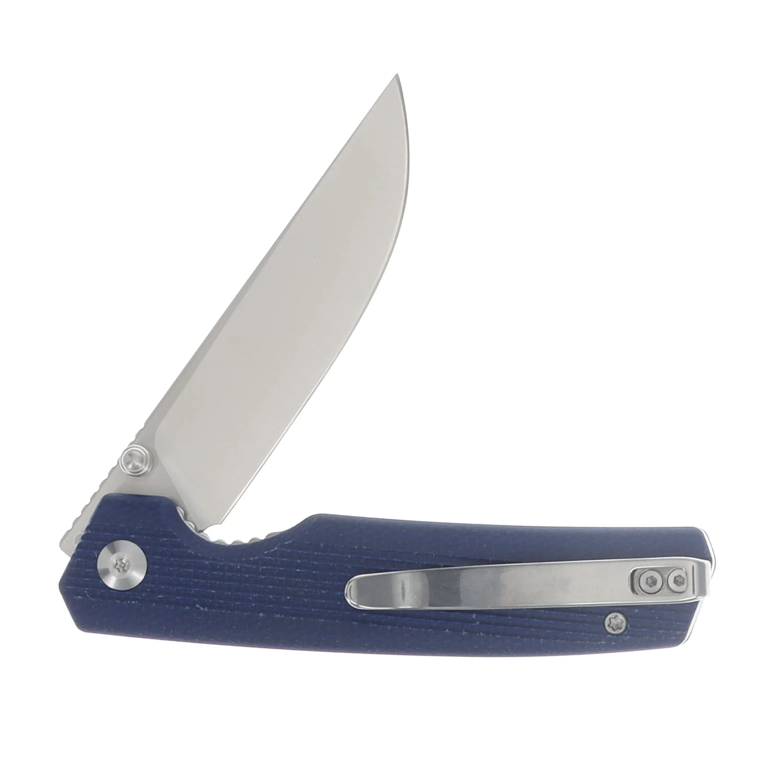 Sencut Stria Folding Knife Milled Blue Canvas Micarta Handle Satin D2 Blade S25112-3 View 4