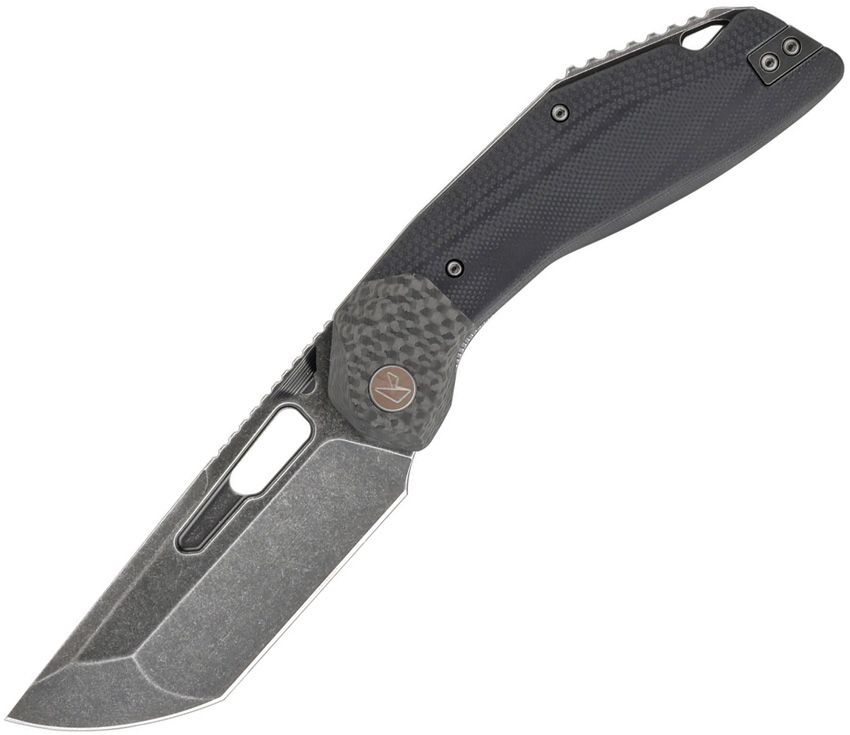 Ketuo Yakuza Linerlock Folding Knife Black G10 Black Stonewash Tanto Blade KETM060 View 1