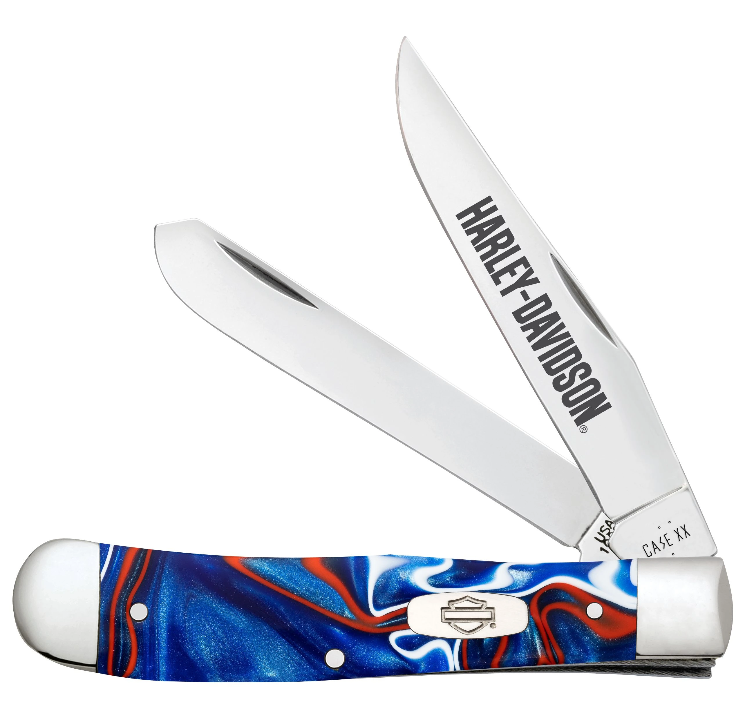 Case Harley Davidson Embellished Patriotic Trapper Folding Knife CA52282 View 1