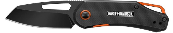 Tec X Harley Davidson Linerlock Folder Black G-10 Handle w/ Pocket Clip CA52286 View 1