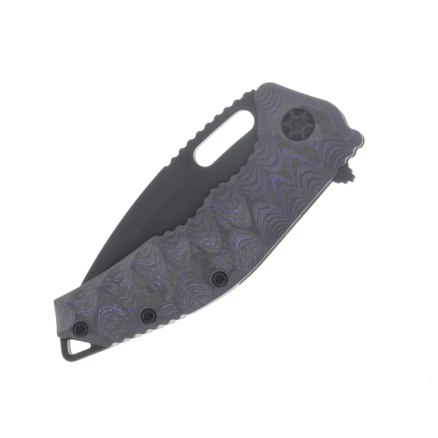 Heretic Medusa Manual Folding Knife Secret Cel Shading Purple Flow Carbon Fiber H009-SC-PUCF View 5