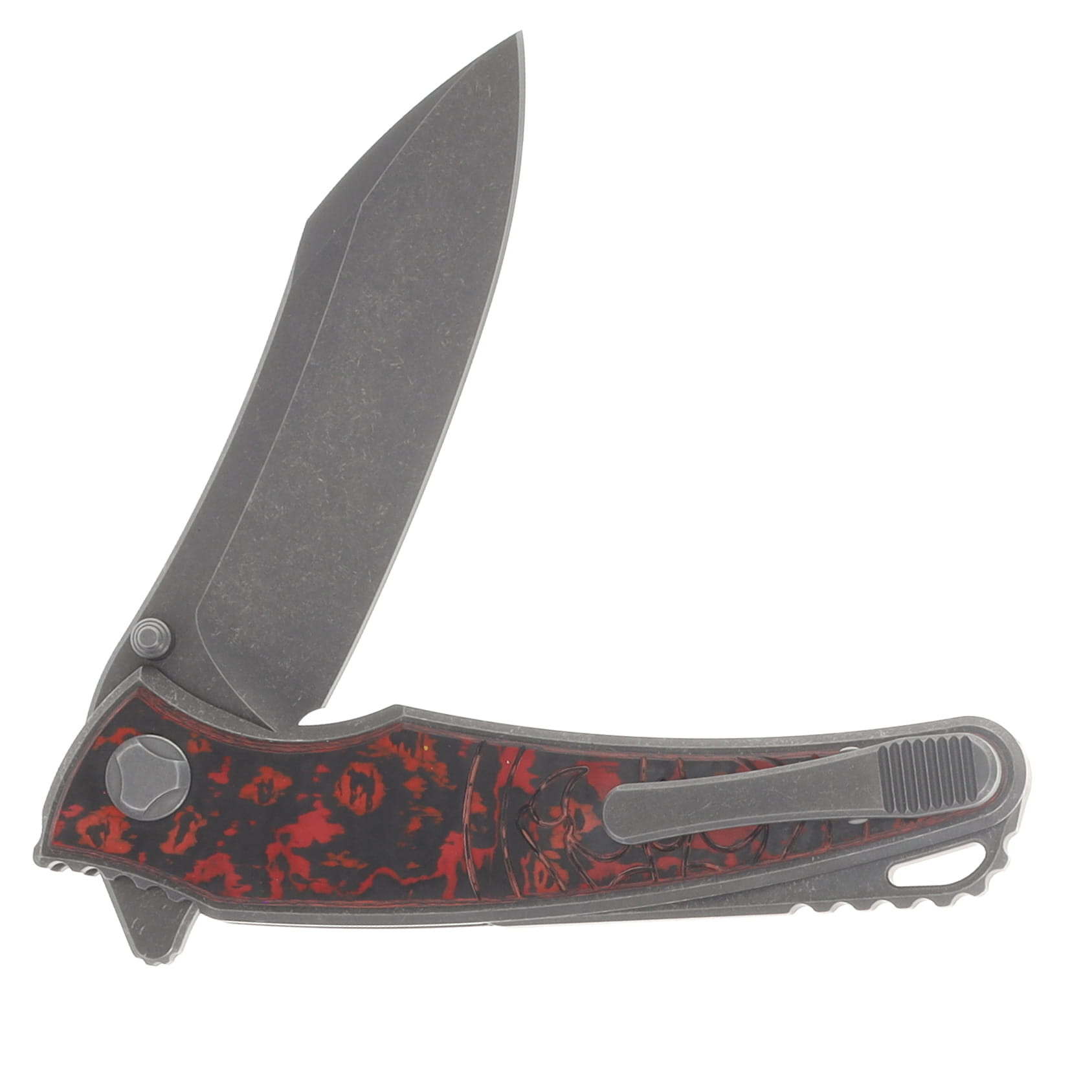 Hawk Knife Designs Talon Folding Knife Tumbled Lava Flow HAWKTALLF View 4