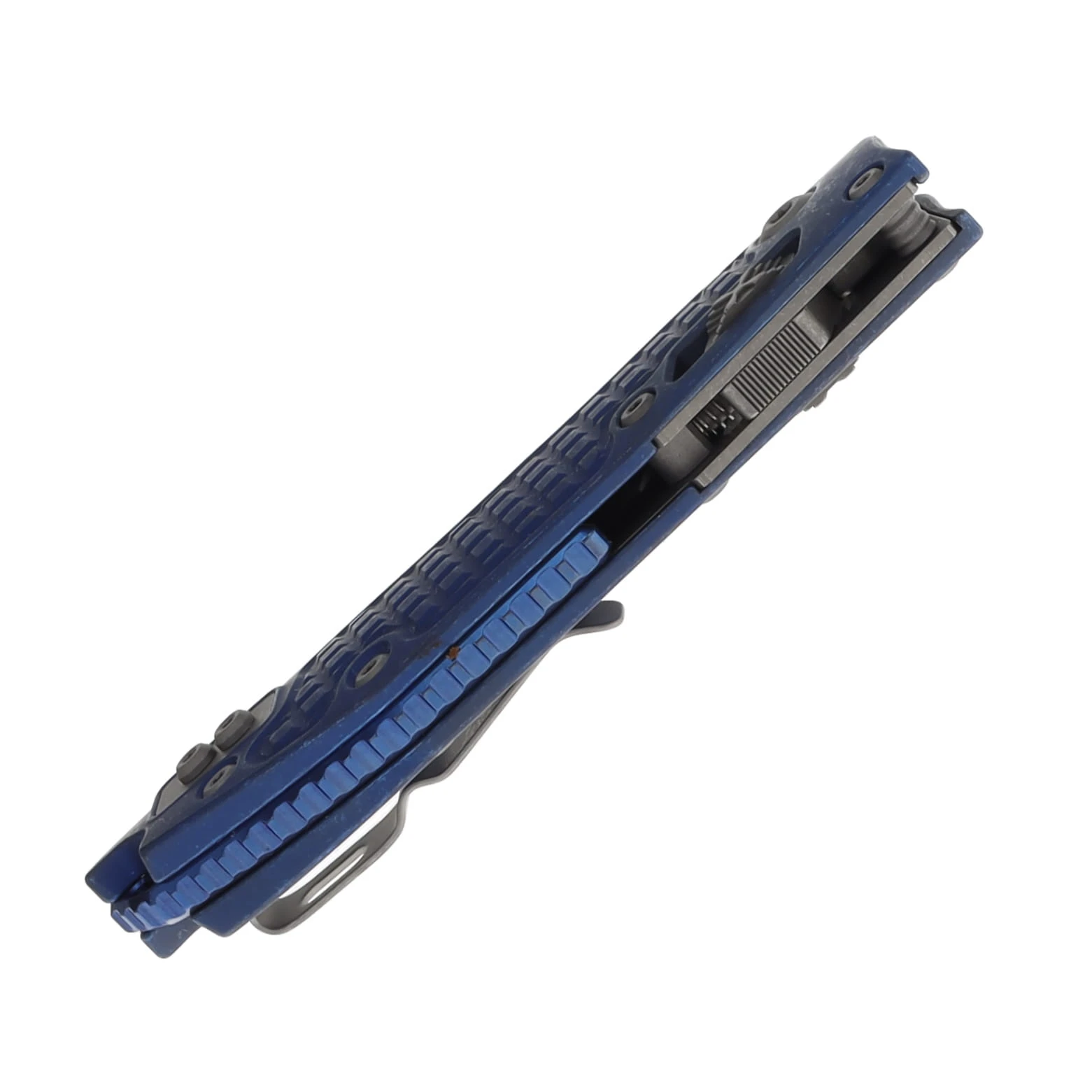 Microtech Stitch- RAM-LOK Folder Marfione Select Apocalyptic Antique Blue Anodized Frag TI W/Blue TI Accent Apocalyptic Finish Stainless MT169RL10APFRMS2 View 7