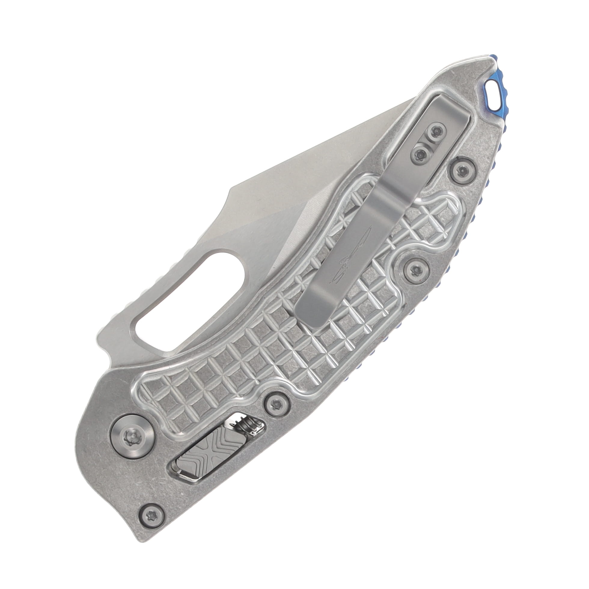 Microtech Stitch RAM LOK Folder Marfione Select SW -SW Frag TI W/Blue TI Accent MT169RL10FRMS2 View 6