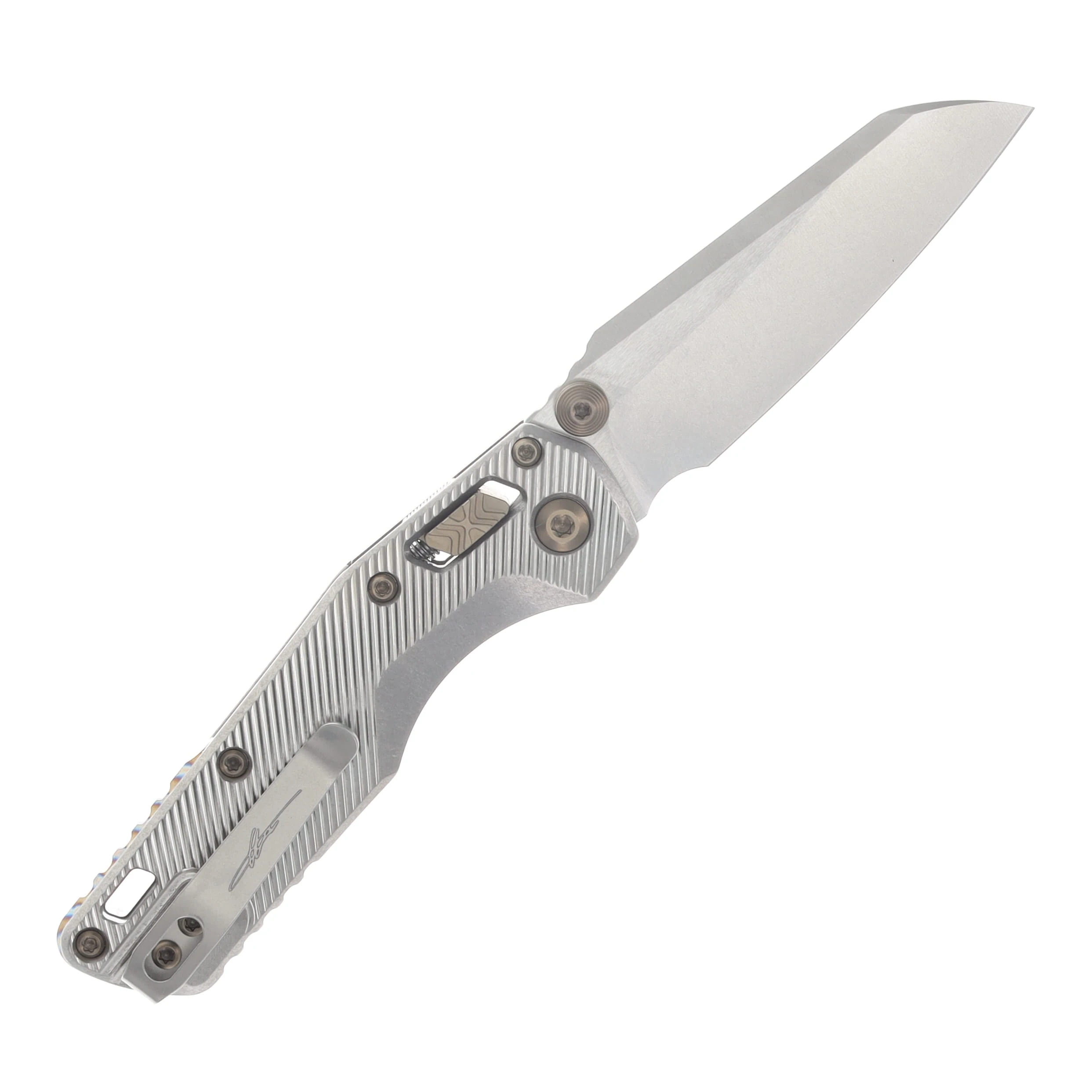 Microtech MSI Mini RAM-LOK Folder Marfione Select SW - SW Fluted TI W/ Flamed TI Accent Bronzed Double Vapor Blast Stainless MT210M10FLMS5 View 2