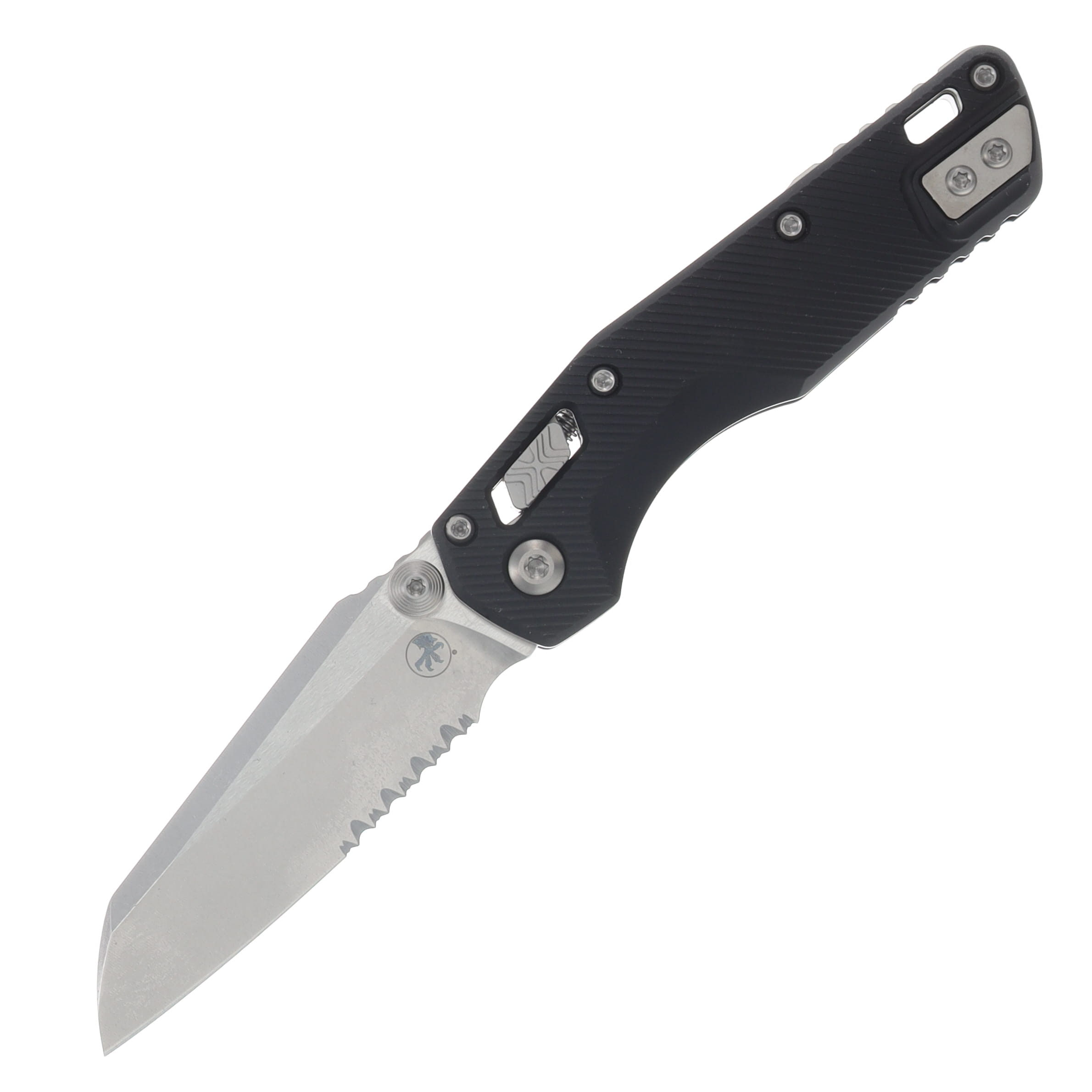 Microtech MSI Mini RAM-LOK Folder SW Part Serrate Fluted Aluminum Black MT210M11FL View 1